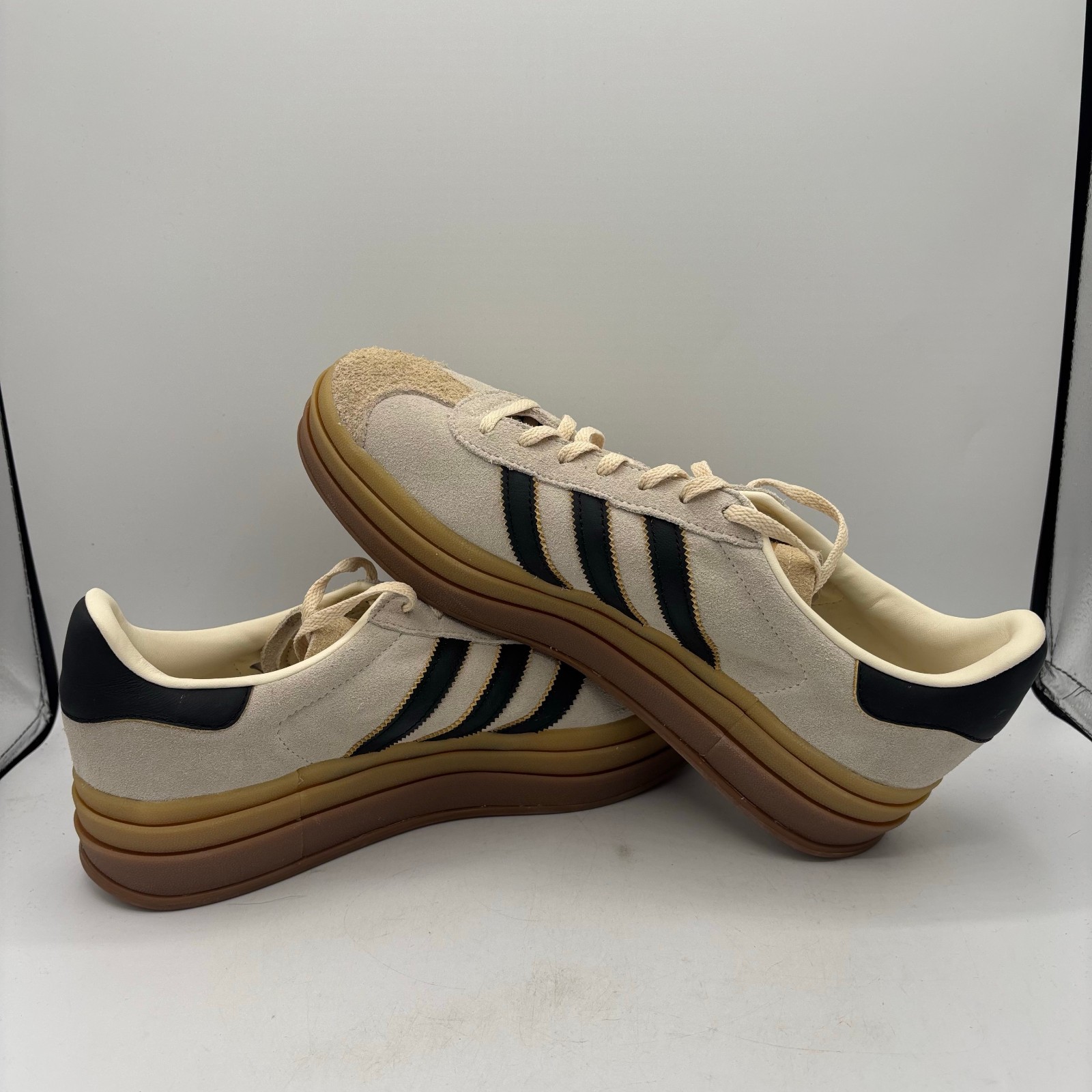 Adidas Gazelle Bold Shoes Womens Size 10.5 Cream Black Gum Platform Sneakers