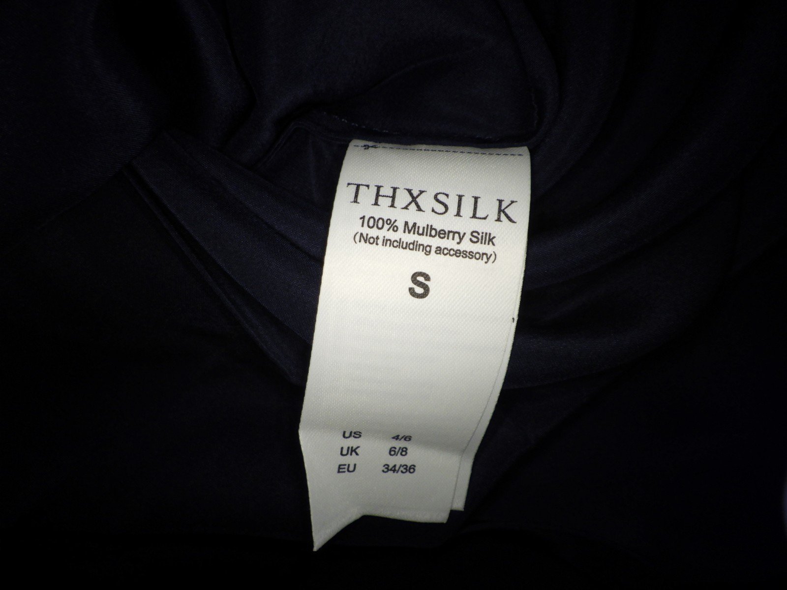 THXSILK 19mm Mulberry Silk Long Nightgowns Sleepwear Slip Dress, Small Navy Blue