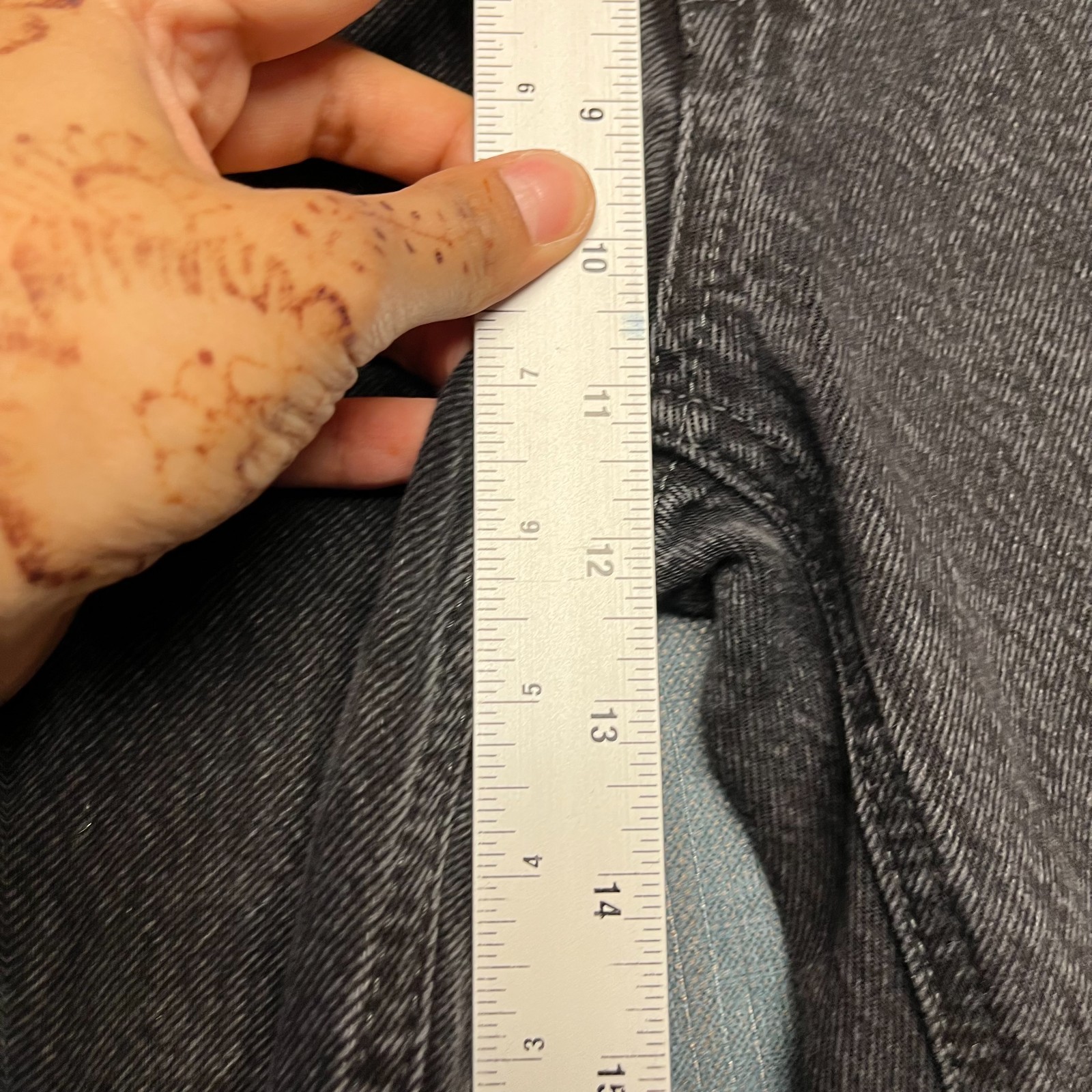 Empyre Men’s Jeans Size 27 Black Acid Wash Loose Fit Y2K Casual Distressed