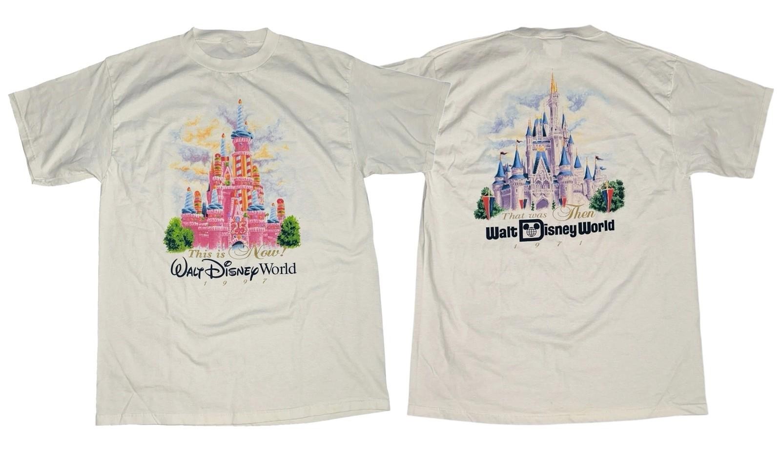 New 1997 Walt Disney World 2 Sided T-Shirt 25th Anniversary Castle Cake Reprint