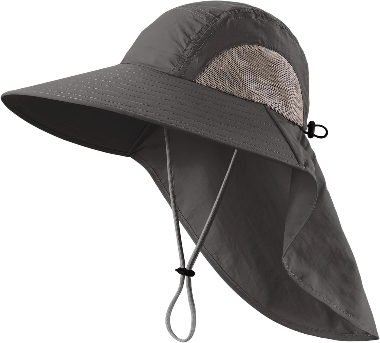 Wide Brim Sun Hat with Neck Flap for Men Women Summer Outdoor UPF 50+ Breathable