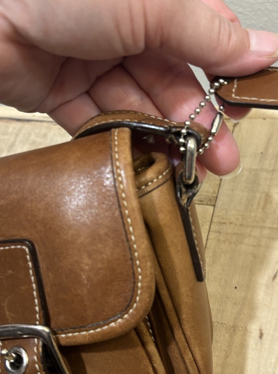 Coach Bleeker Double Buckle Crossbody Brown Leather 9355