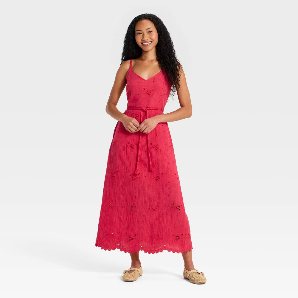 Women Crafted Midi Sundress – Universal Thread Red S
