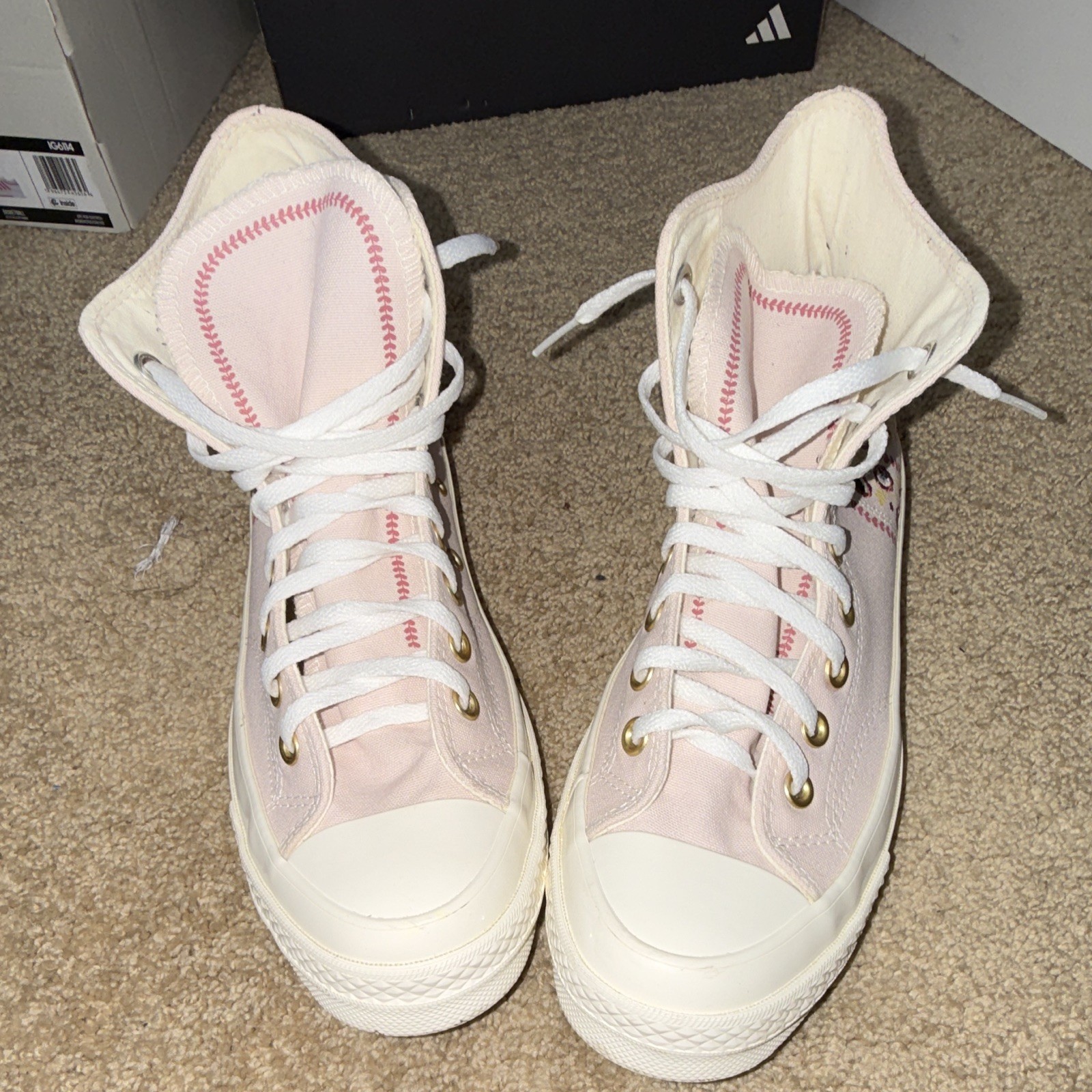 Converse Chuck Taylor All Star High Top Pink/White Lace-Up Textile Sneakers