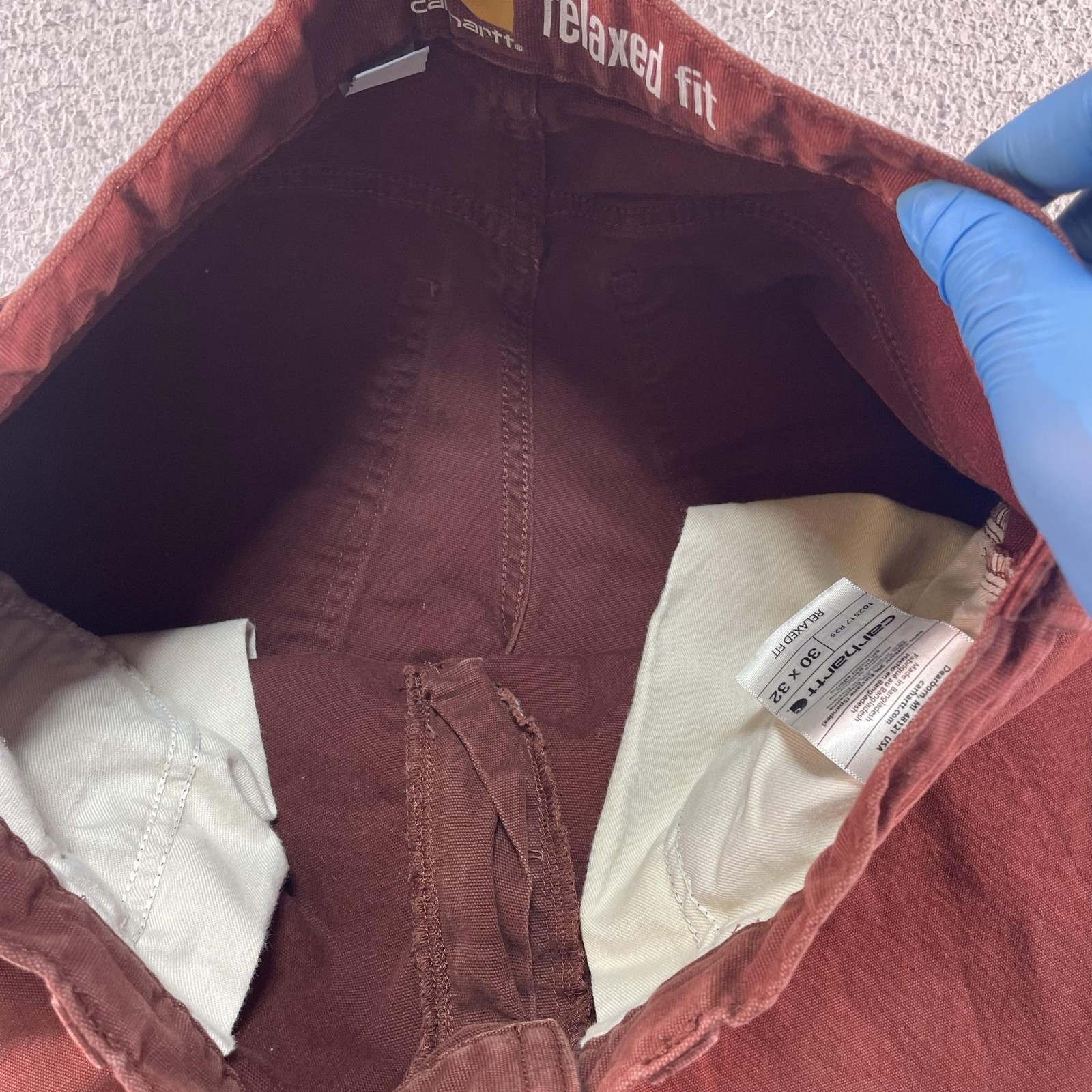 Carhartt Pants Mens 30×32 Brown Relaxed Fit Canvas Stretch Casual Workwear