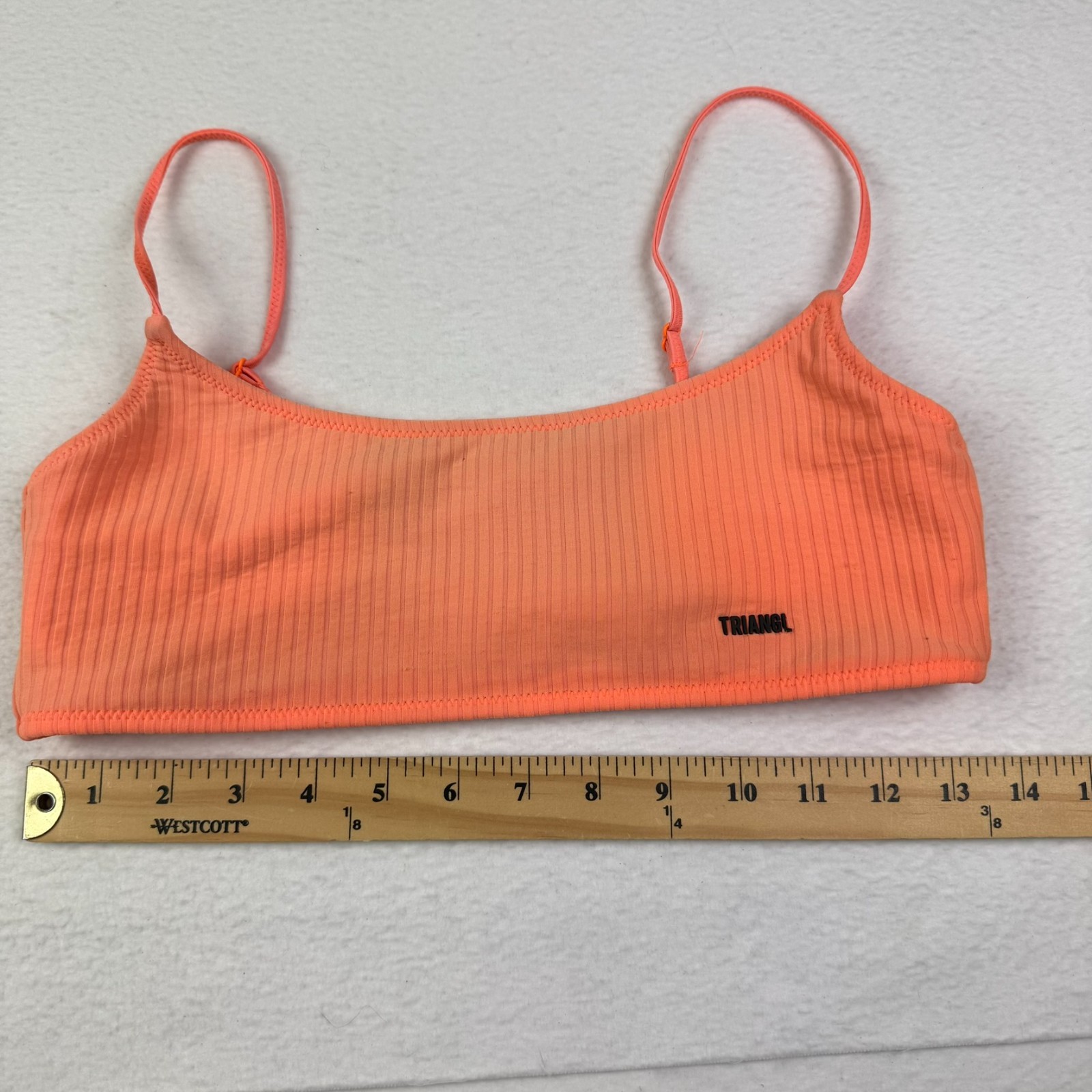 Triangl Bikini Top Women’s Size Medium Orange Adjustable Staps