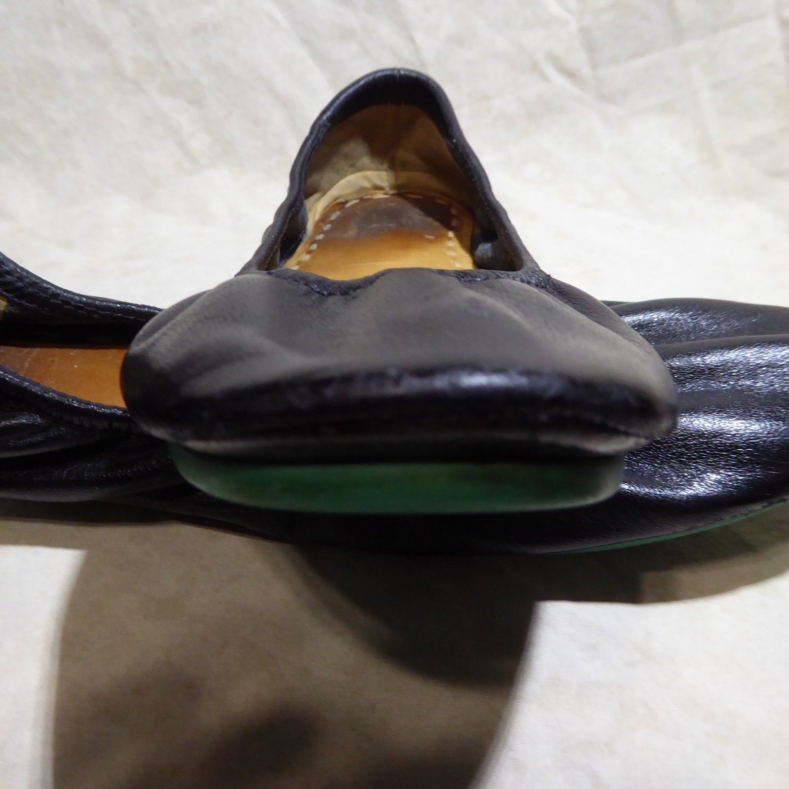 🩰 Tieks by Gavrieli Foldable Ballet Flats sz 9 Black Full-Grain Nappa Leather