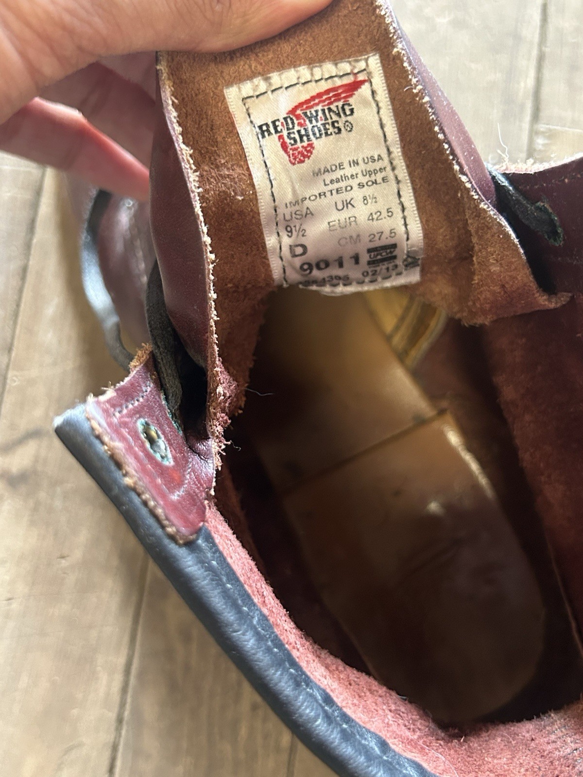 Red Wing Heritage Beckman Black Cherry Leather Boots Size 9.5 9011 Made In USA