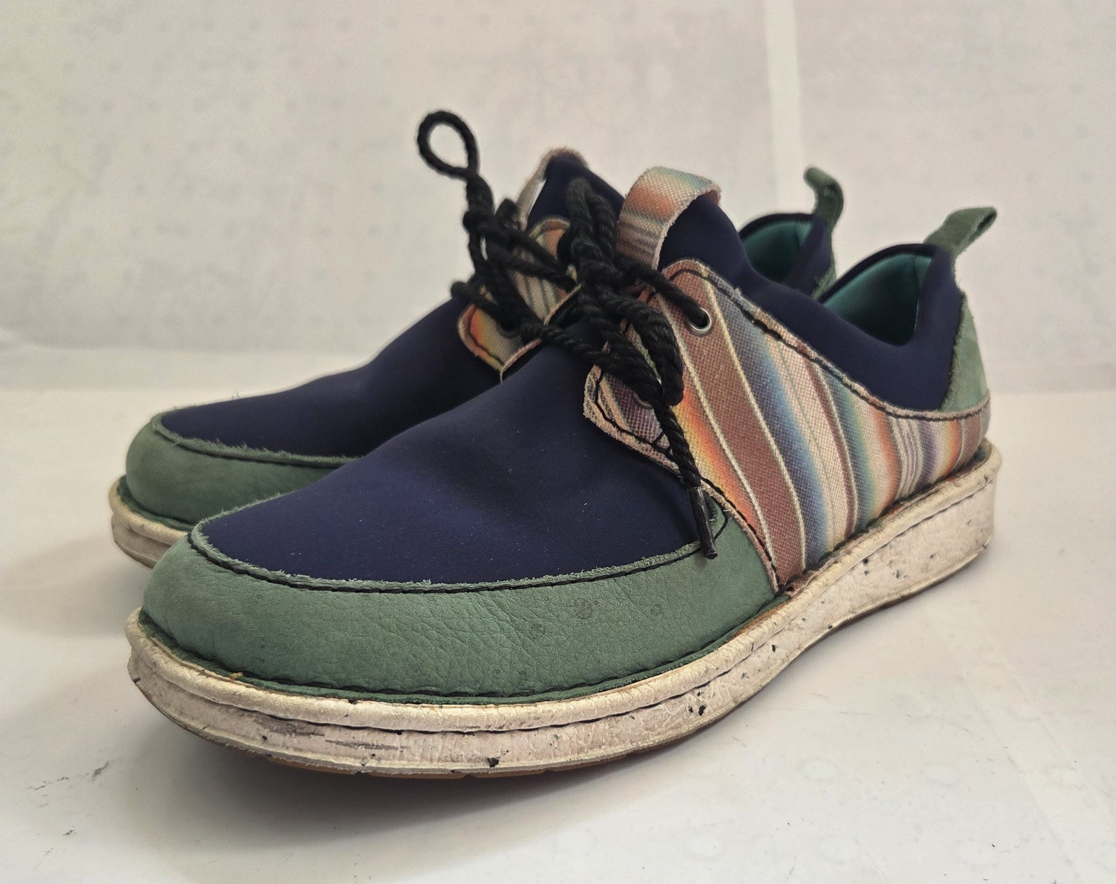 Justin Shoes Womens Size 6.5 Multicolor Leather Neoprene Lace Up Comfort Casual