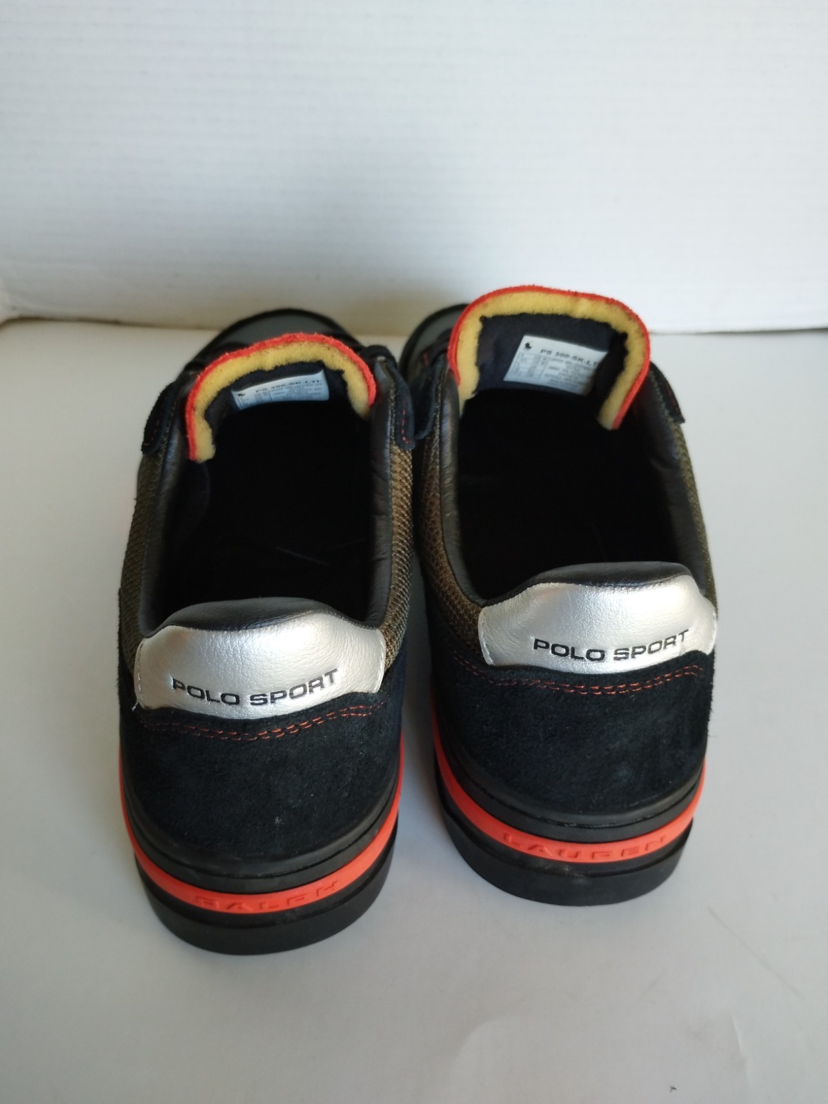 Polo Sport Ralph Loren PS300 Sneakers olive Green/ orange Leather Men’s Size 9