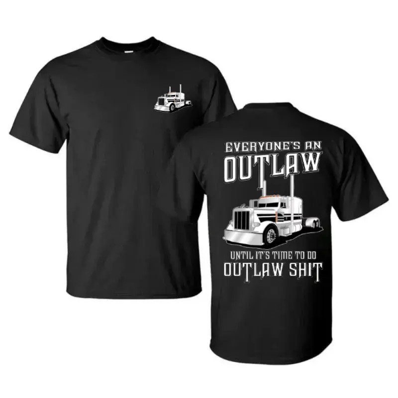 Outlaw Trucker Funny Semi Truck Driver Graphic T-Shirt Vintage Gift Tee