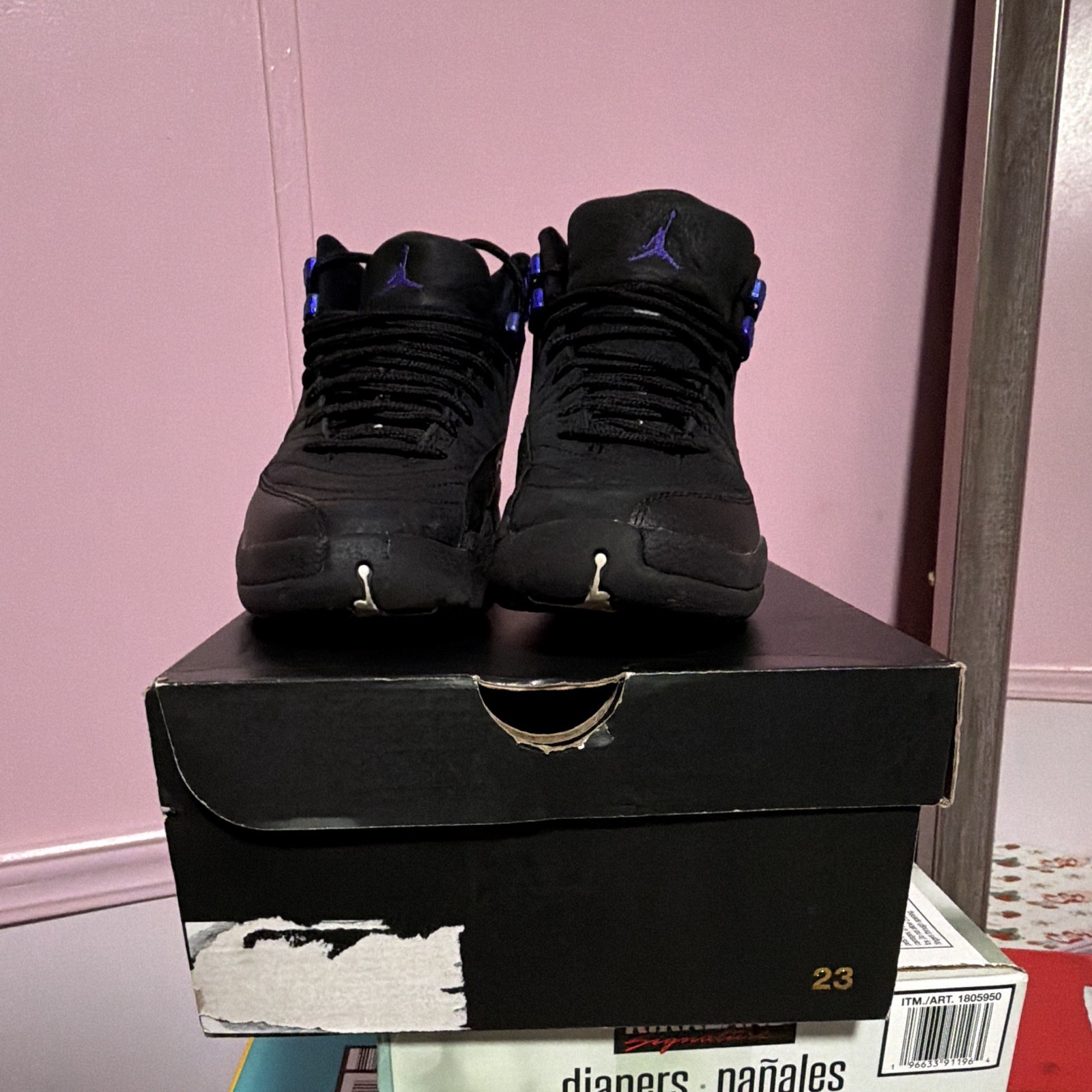 Jordan Air Jordan 12 Retro Black/Purple Unisex Kids 5Y Sneaker