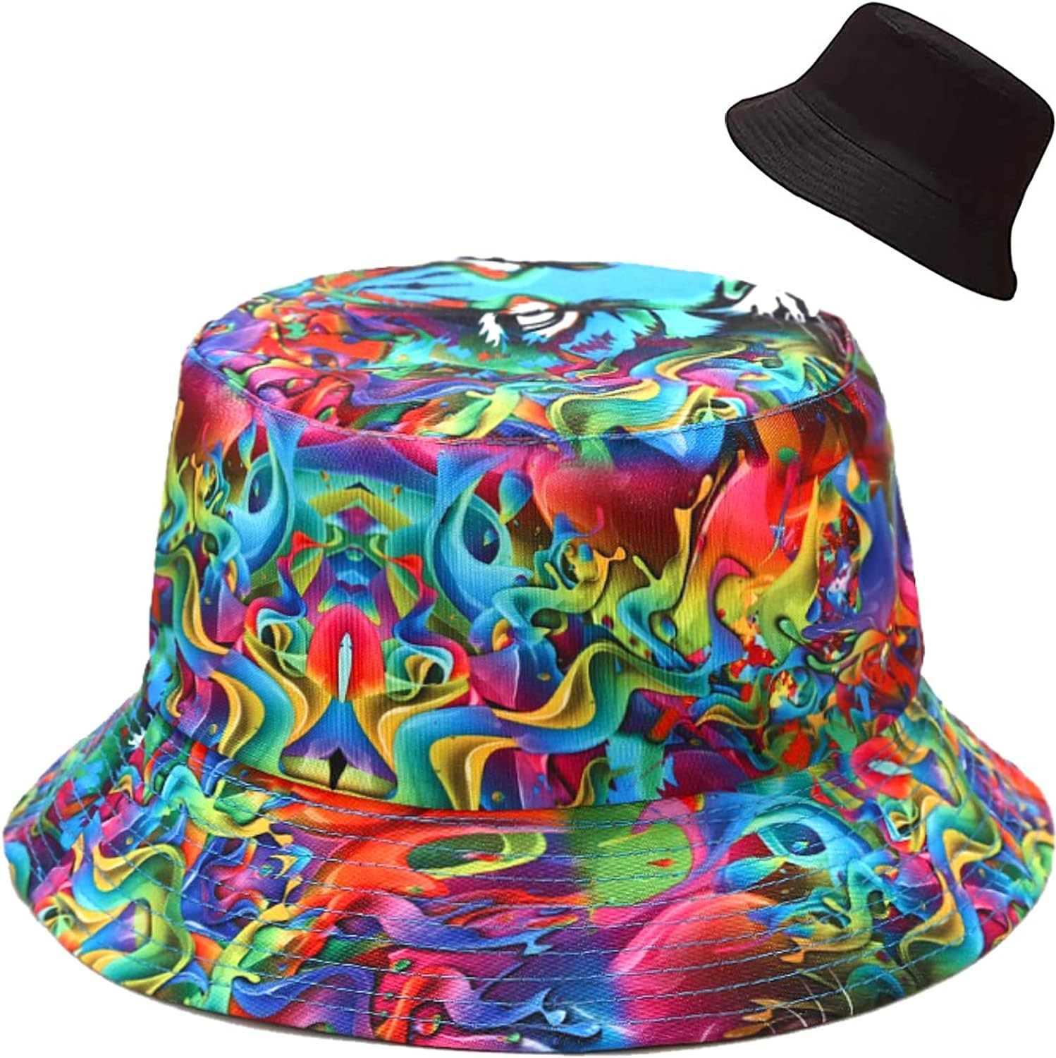 Unisex Bucket Hat Beach Sun Hat Aesthetic Fishing Hat for Men Women Teens, Rever