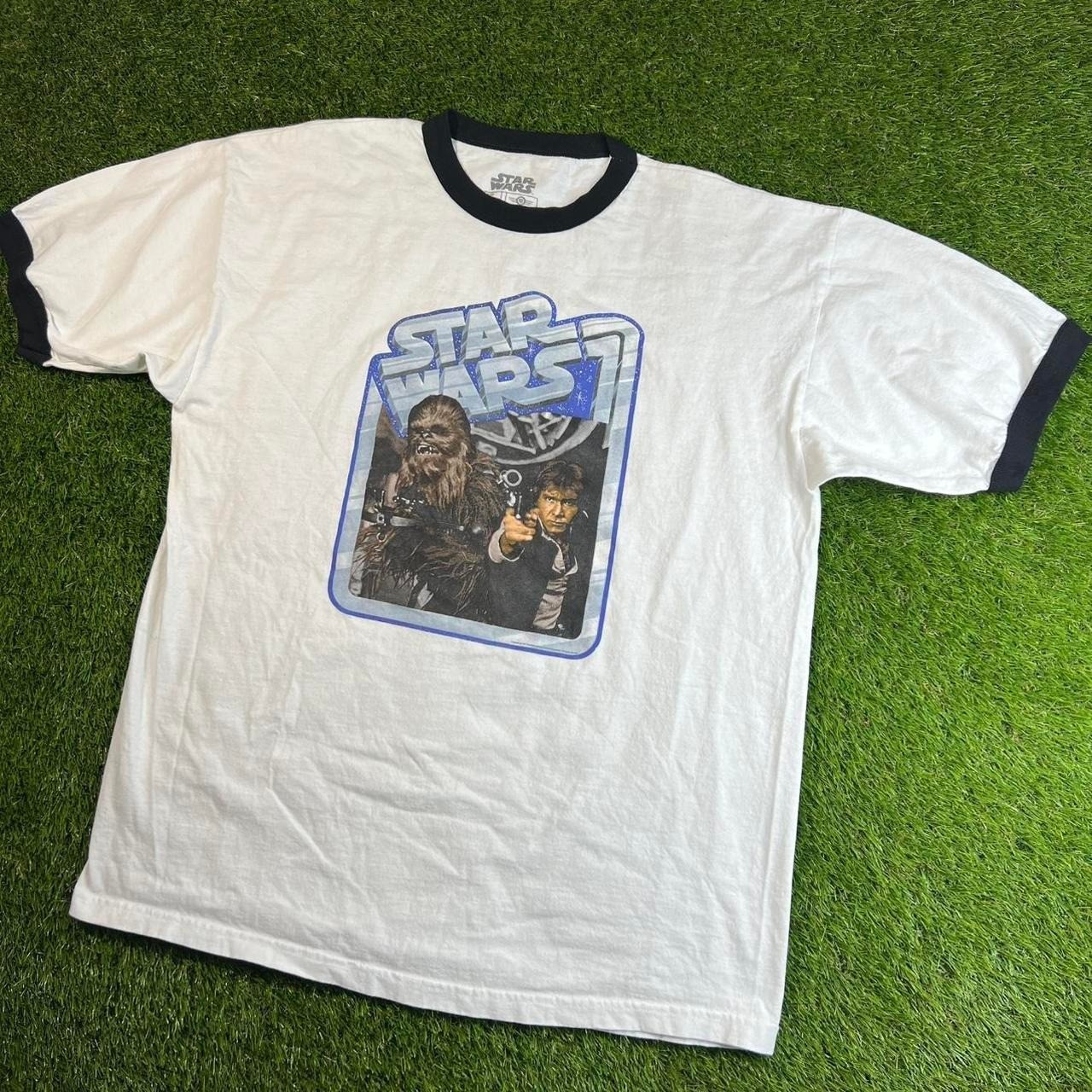 Star Wars Han Solo Chewbacca Ringer T Shirt XL Retro Movie Graphic Tee