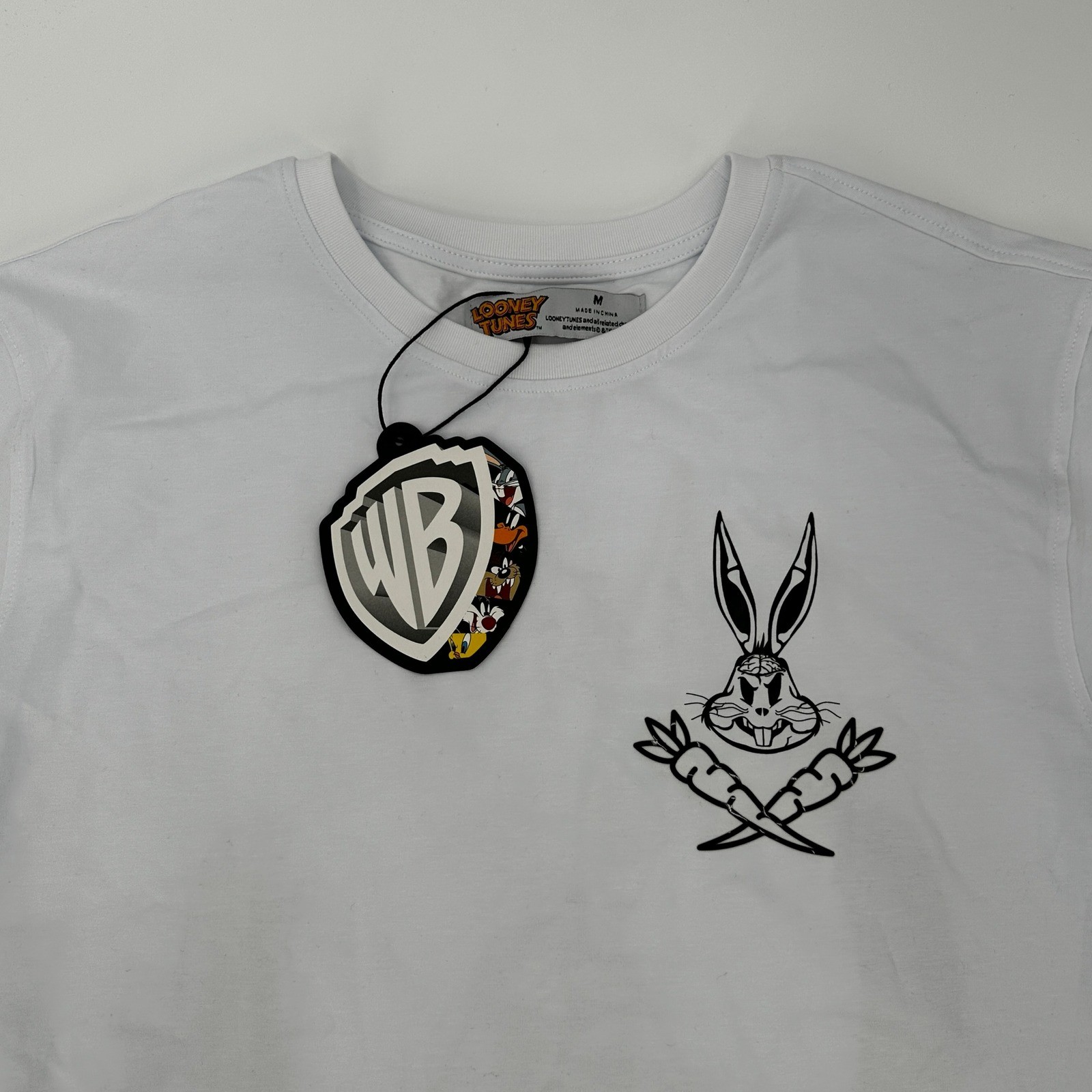 Mens Looney Tunes Bugs Bunny Graphic T Shirt White Size Medium What’s Up Doc