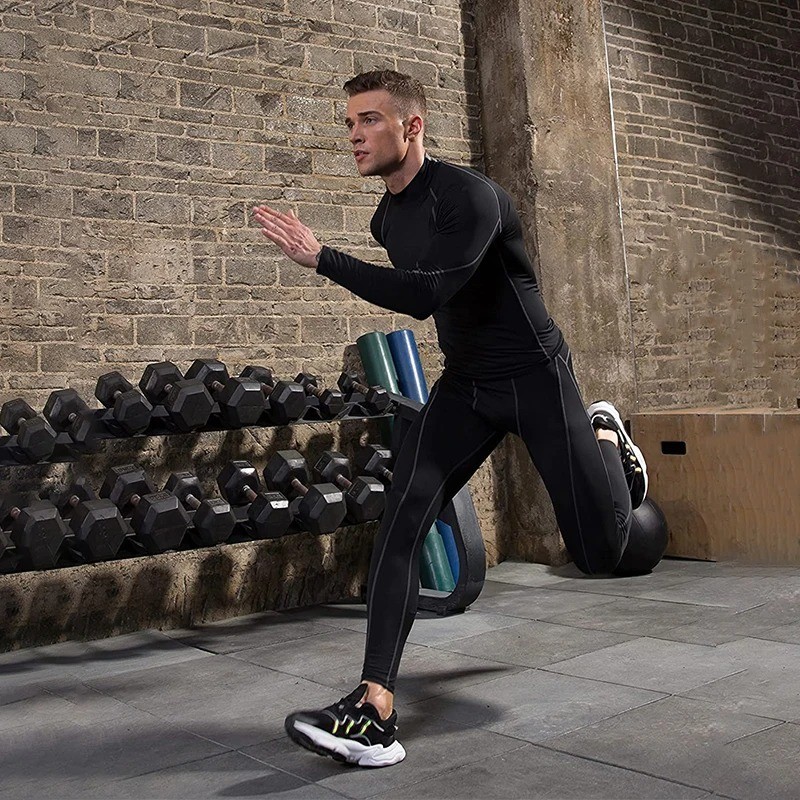 Men Compression T Shirt Long Sleeve Gym Fitness Quick Dry Sport Top