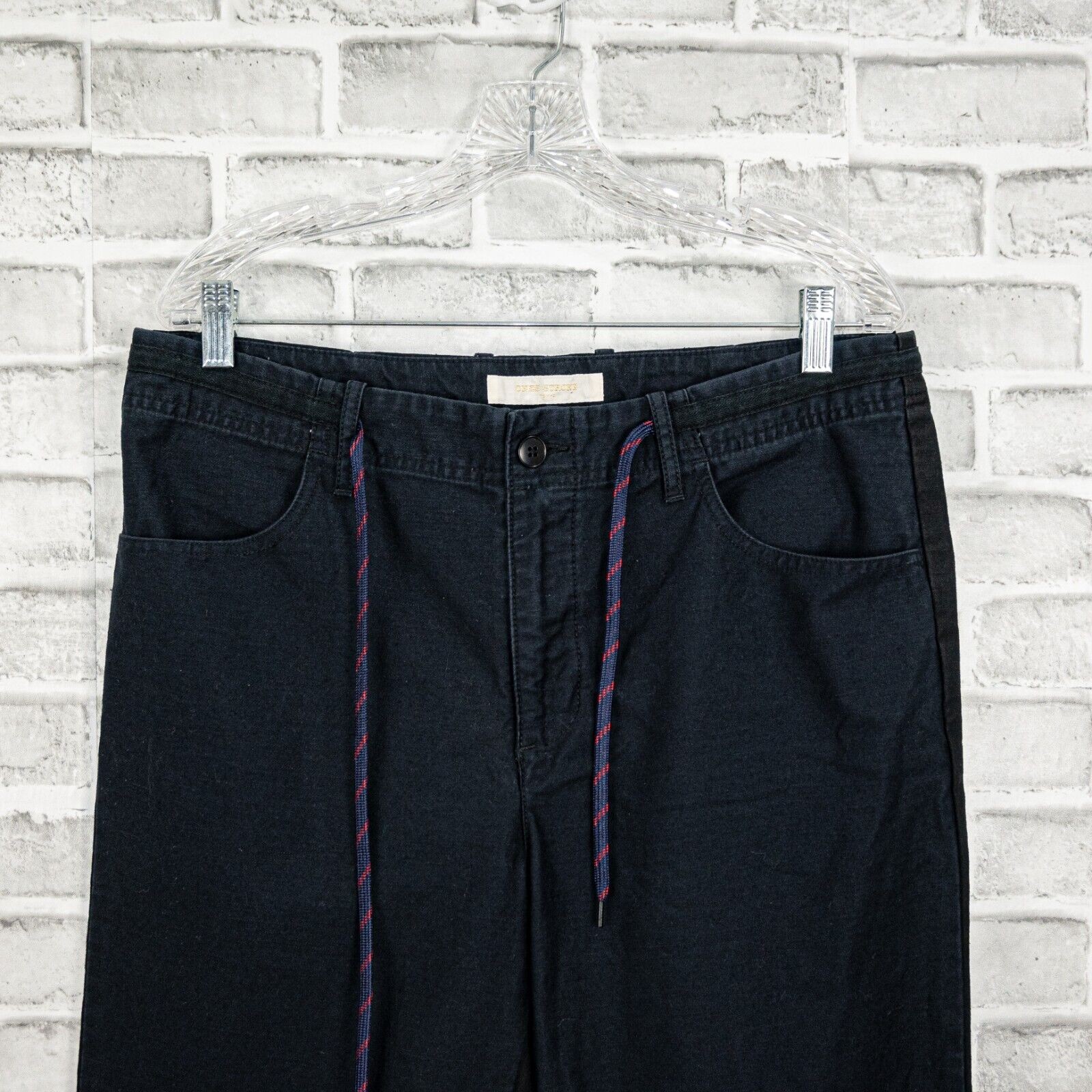ONES STROKE Tokyo Men’s Drawstring Trouser Pants Navy front Black back 6