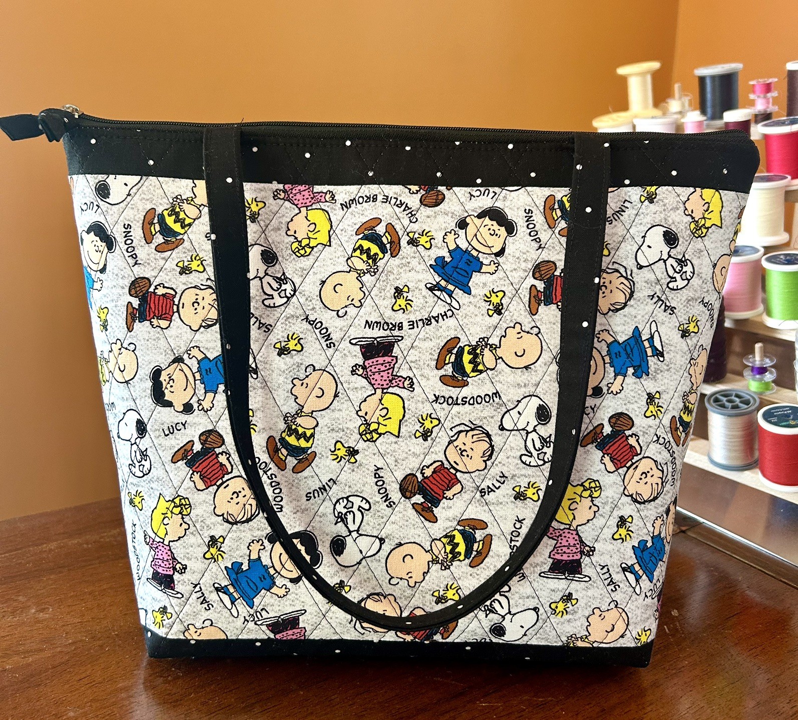 New Handmade Quilted Peanuts Gang Snoopy 11×13” Purse & Wallet