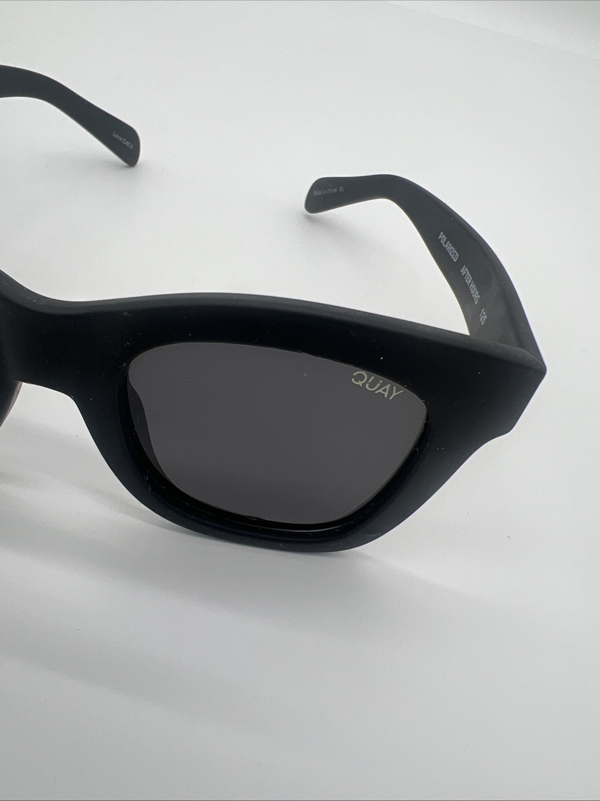 QUAY After Hours 125 Matte Black Polarized Sunglasses Rubberized Eyewear Unisex
