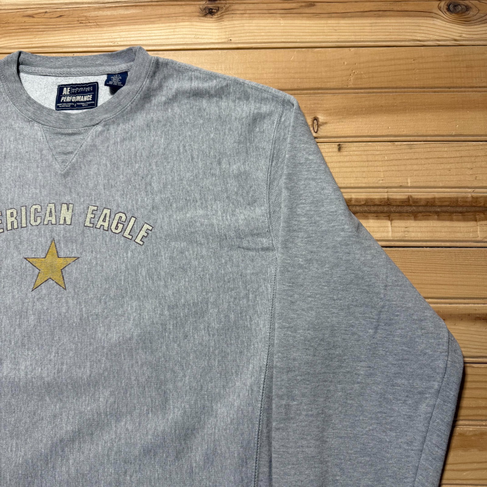 Vintage 90s Y2K American Eagle Star Spellout Heather Pullover Sweatshirt – Large