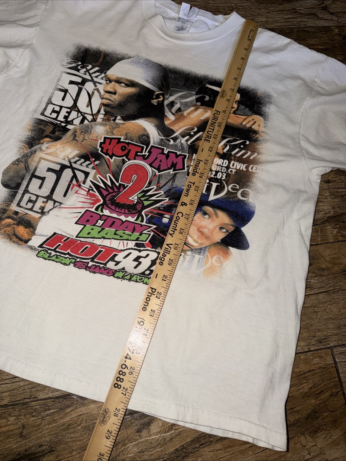 Hot Jam 2 Hot 93.7 2003 Concert Shirt 50 Cent Lil Kim Double Sided Rap Tee XL