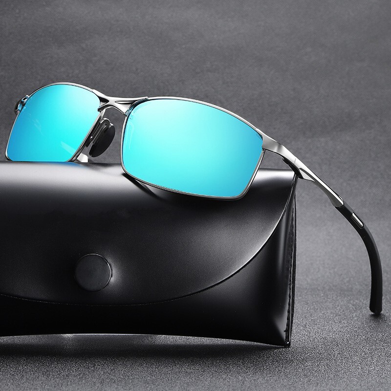 Photochromic Sunglasses Men Ultra Lightweight Rectangular Polarized Glasses