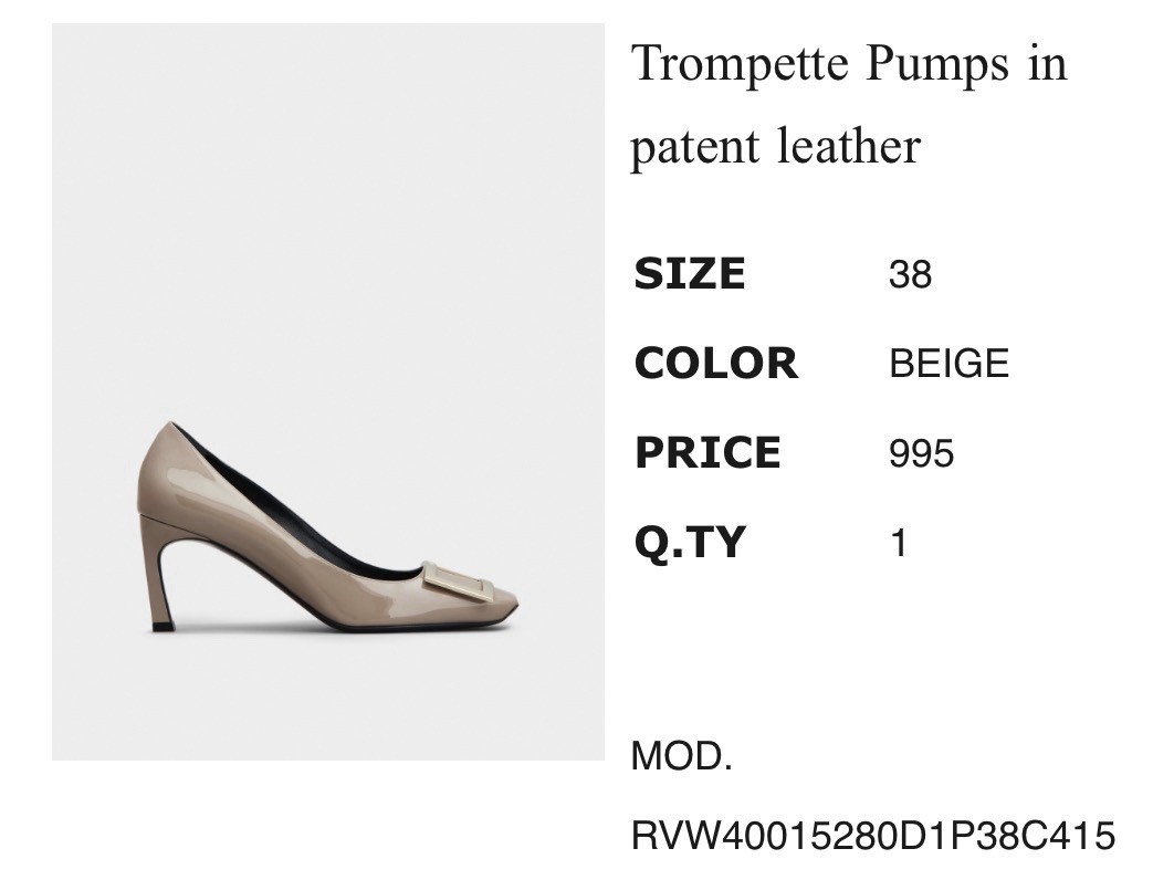 ROGER VIVIER Trompette Pumps in patent leather Beige 38