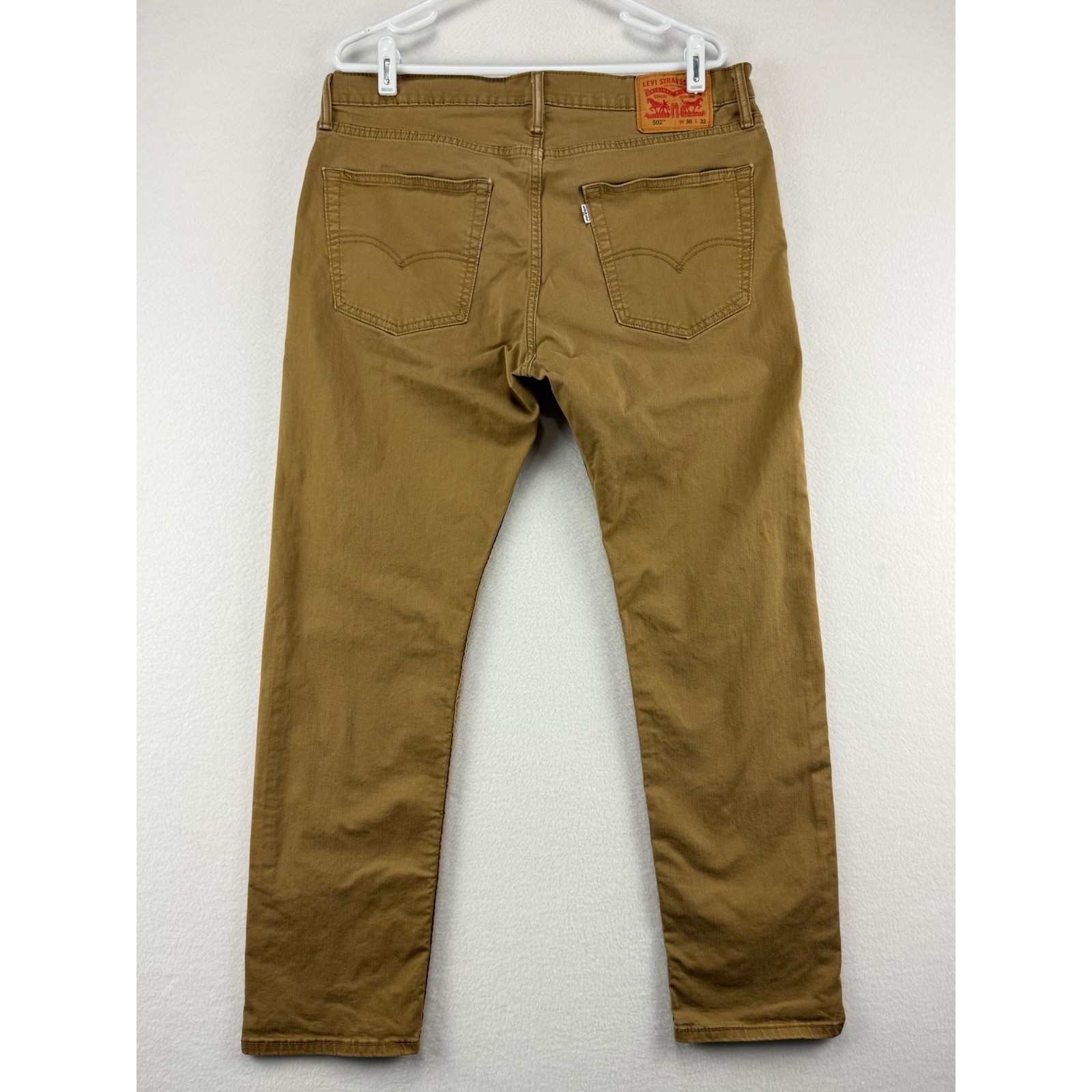 Levi’s 502 Regular Taper Pants Mens 36×32 Brownish Tan Twill Chino Jeans