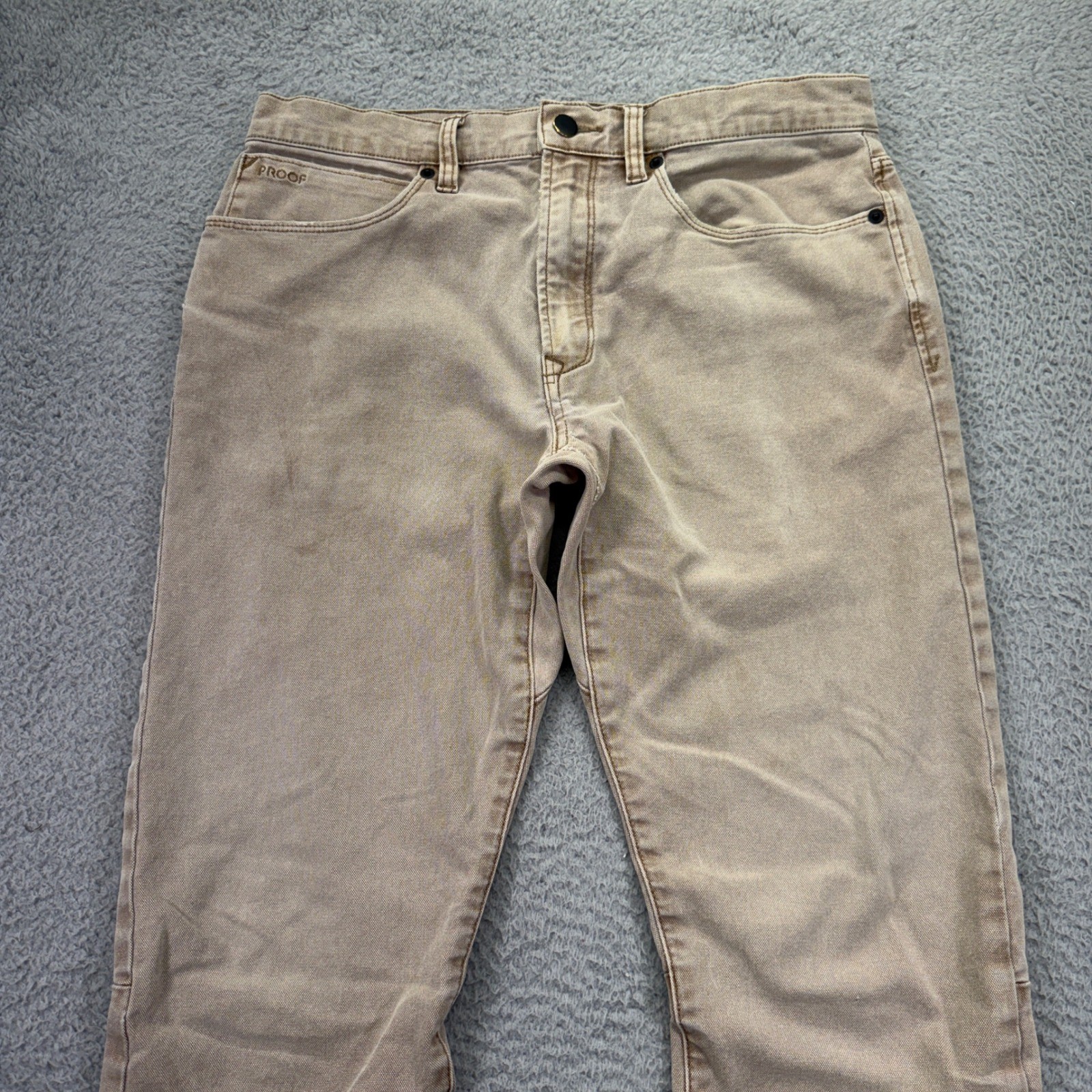 Proof Rover Pant Mens 31×30 Tan Khaki Sorbtek Canvas Slim Straight Huckberry