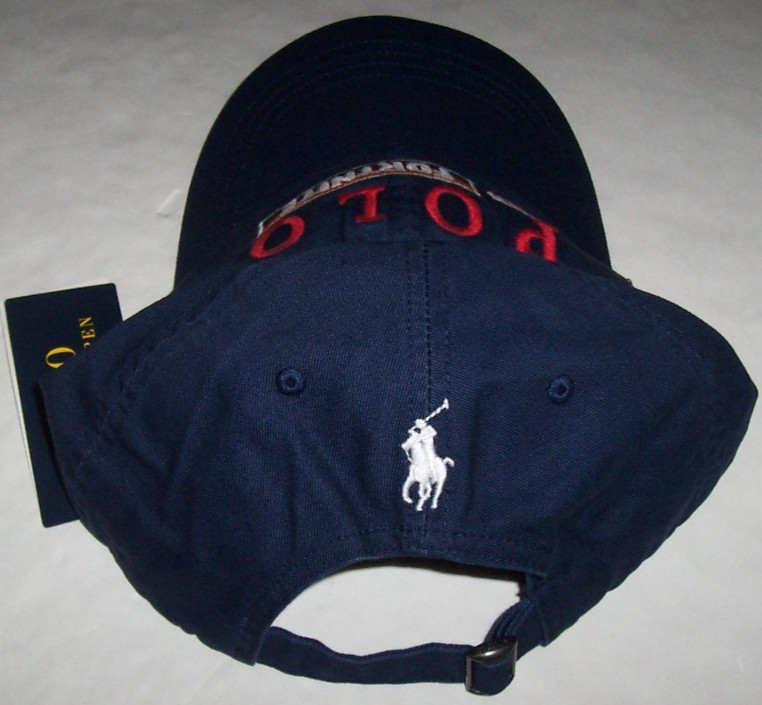 NWT Polo Ralph Lauren Navy Blue/Red FORTNITE LOGO Men’s Ball Cap Hat WHITE Pony