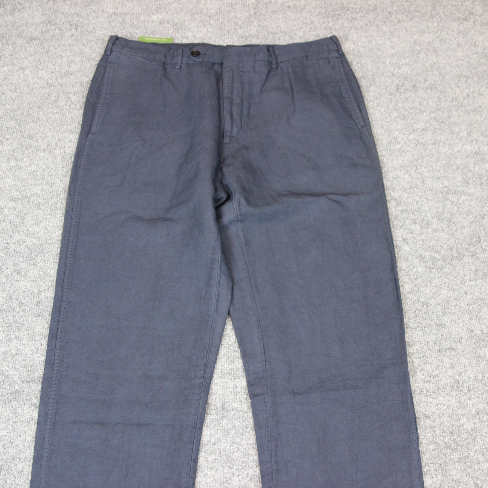 Sid Mashburn Pants Men’s 34X36 Blue Unhemmed Garment Dyed Sport Trousers *FLAW