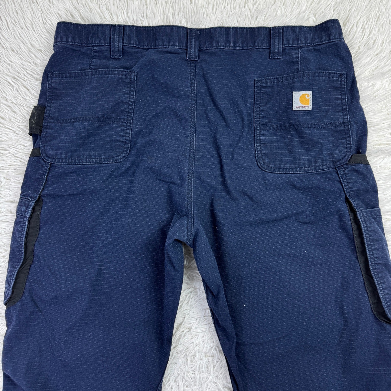 Carhartt Pants Mens 42×30 Blue Loose Fit Force Broxton Cargo Pant United Ripstop
