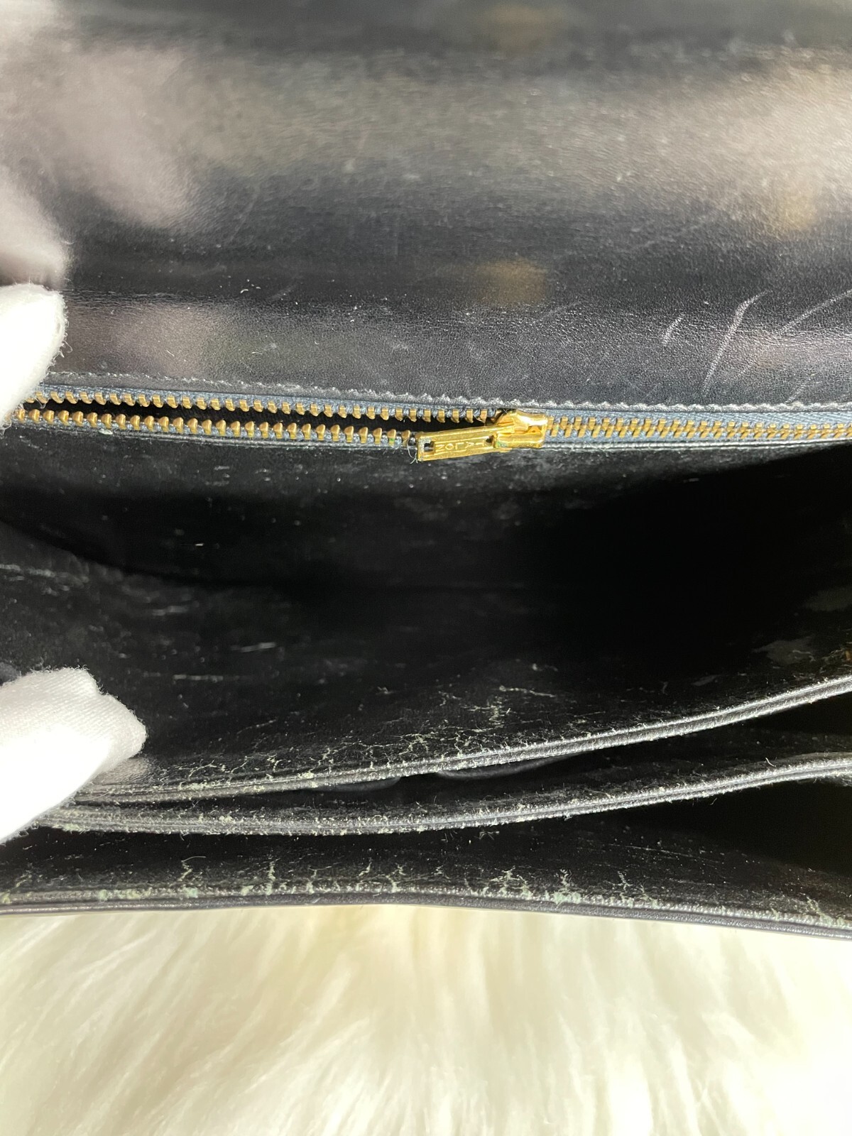 Celine Horse Carriage Shoulder Bag Black Leather Old Vintage Authen