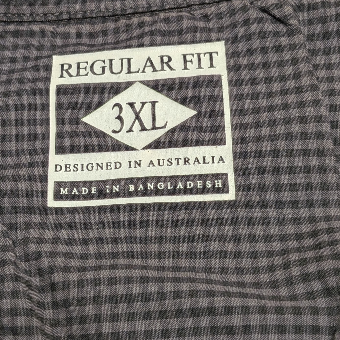 Design Australia Men’s Shirt 3XL Regular fit Bleu plaid Short Sleeve Cotton