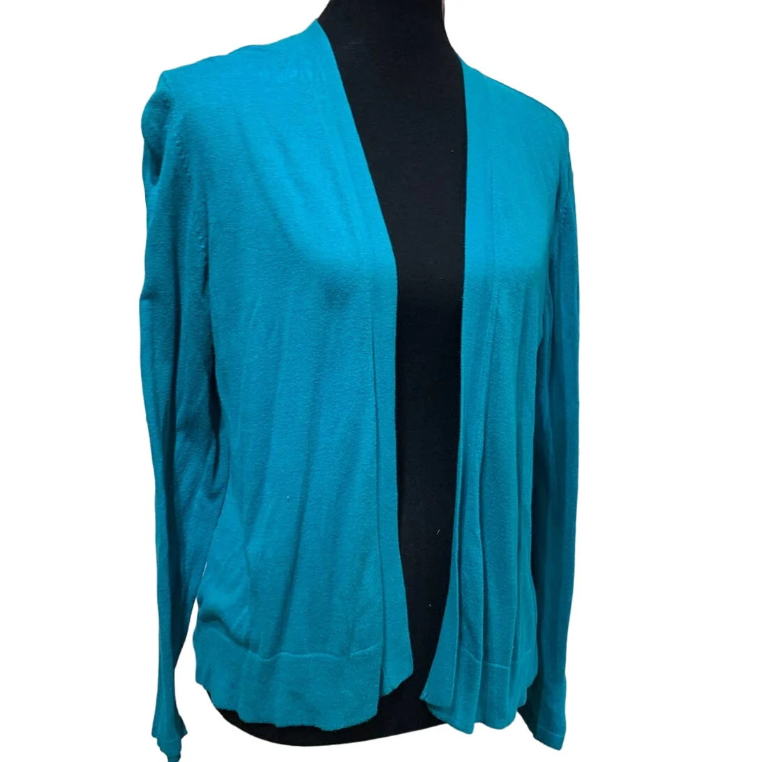 Old Navy XL Teal Green Long Sleeve Cotton Blend Open Cardigan Sweater