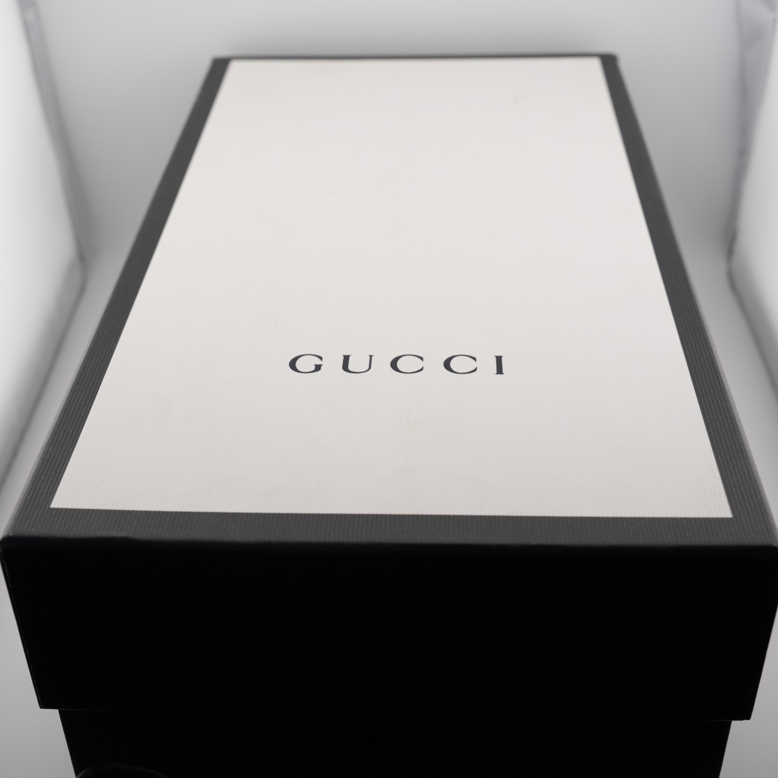 Gucci Black Leather Web Horsebit Loafers Men 11 US