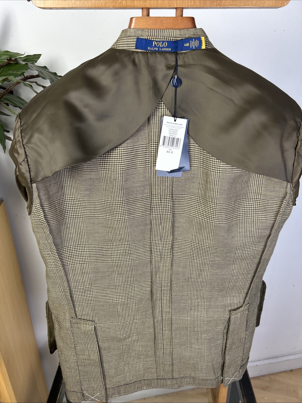POLO RALPH LAUREN 44R Linen Glen Check Sport Coat Jacket Tweed Houndstooth BNWT