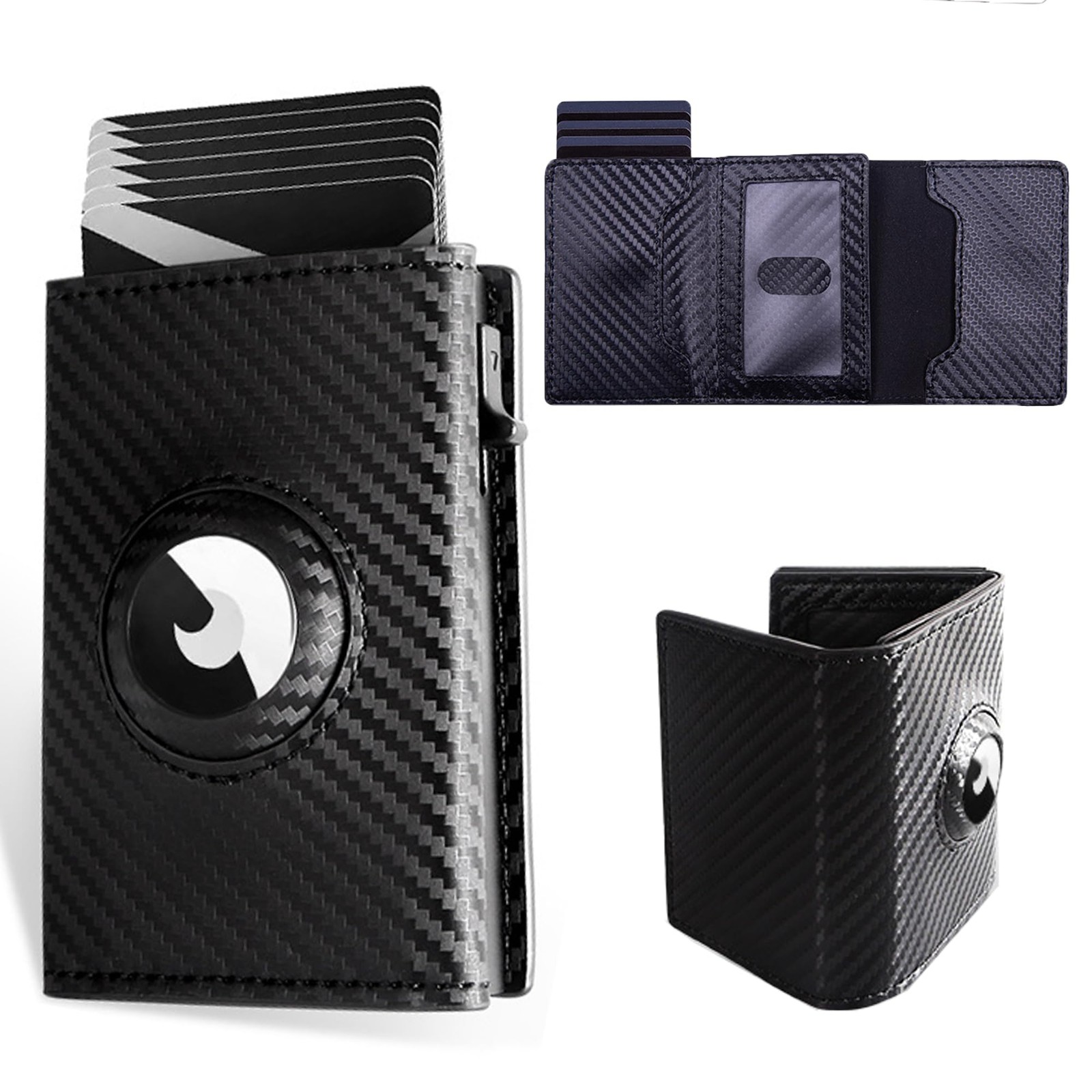 YLUEAWP Men RFID Wallet Slim Minimalist Pop Up Front Pocket Card Slim, Black