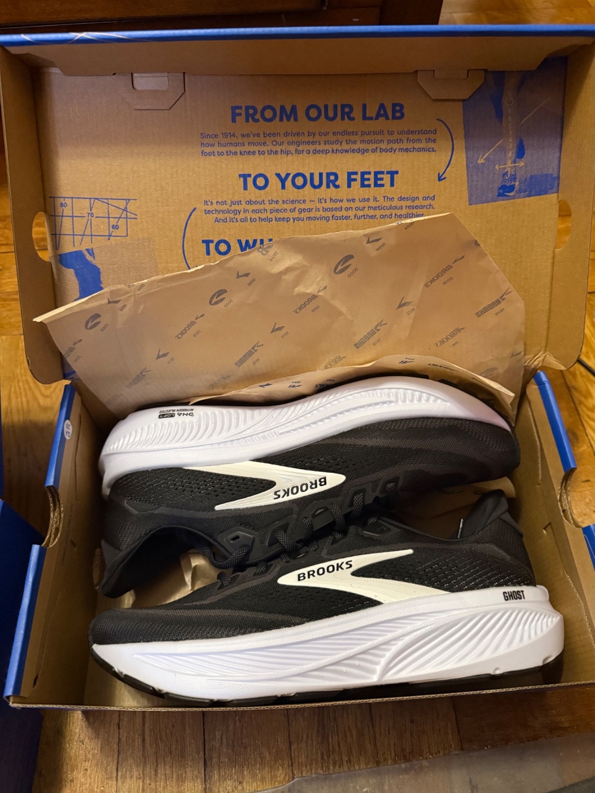 Brooks Ghost 18 – Black/Grey/White – Size 10 Men