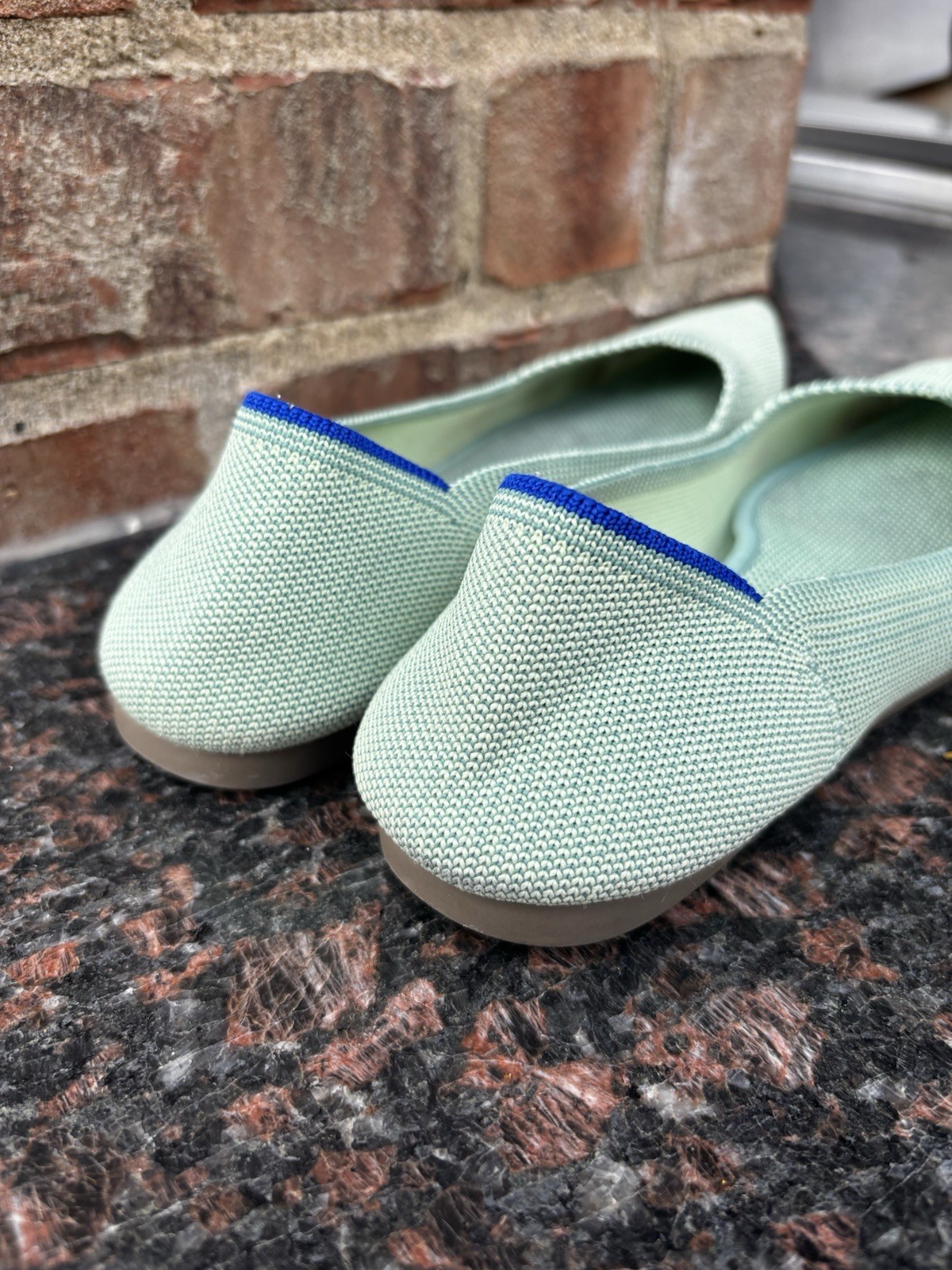 Rothy’s The Point Flats Bundle W8 Black And Light Mint Green
