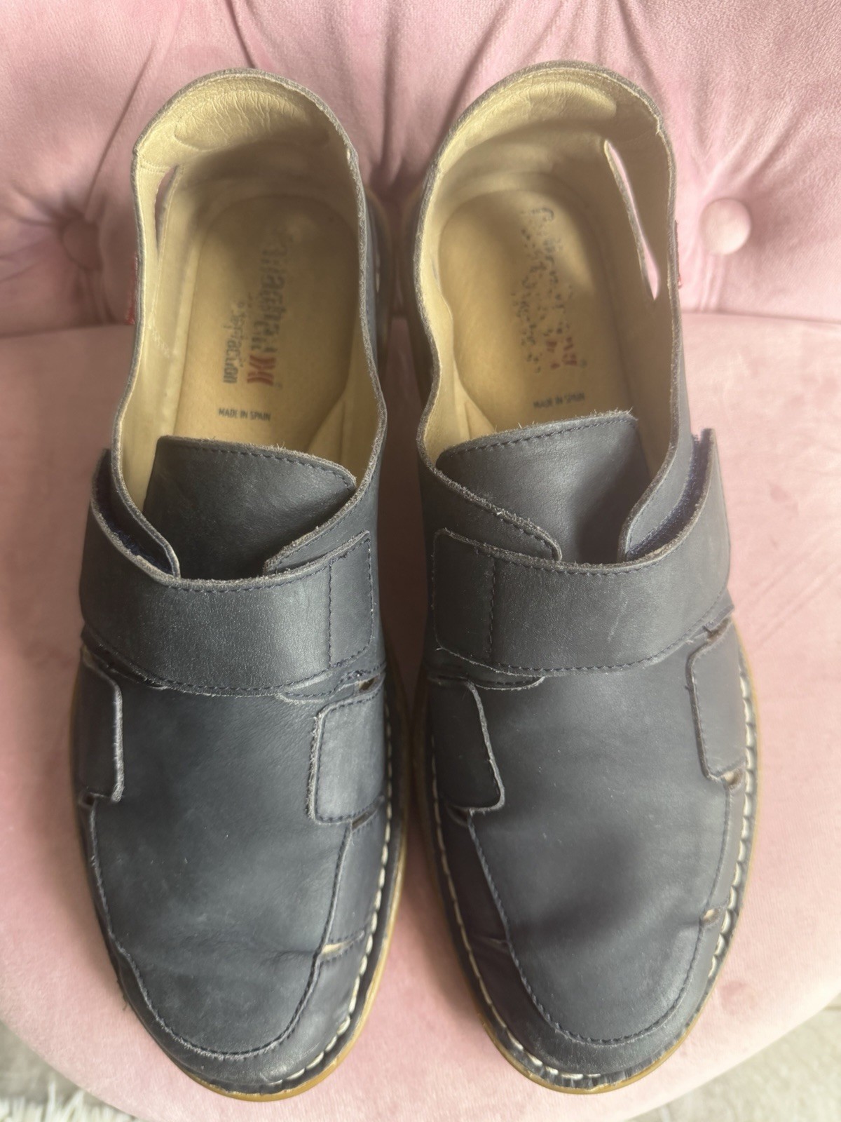 Callaghan Leather Casual Sandals Navy Made In Spain Sz 44/US 10.5