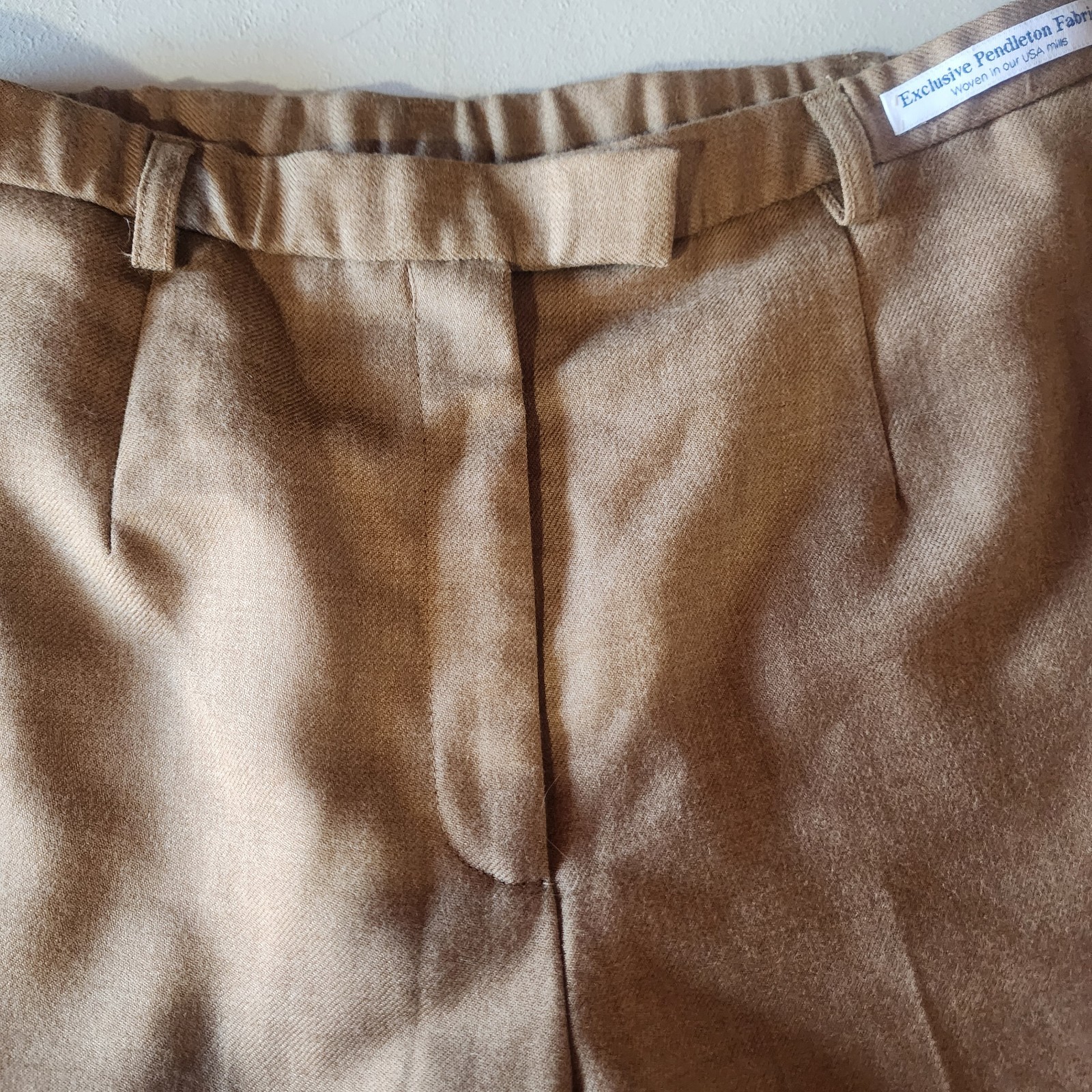 NWT Vintage Pendleton Womens 100% Wool Trouser Pants Tan Brown Sz 6 90s (B)