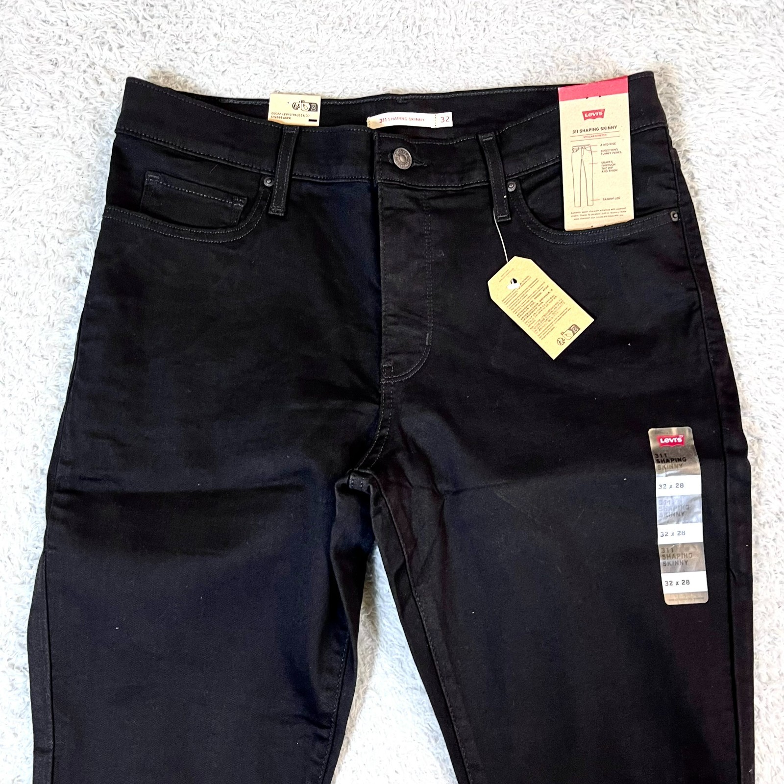 NEW Levi’s 311 Jeans Women’s Size 32 Black Mid Rise Skinny Shaping Ankle Denim