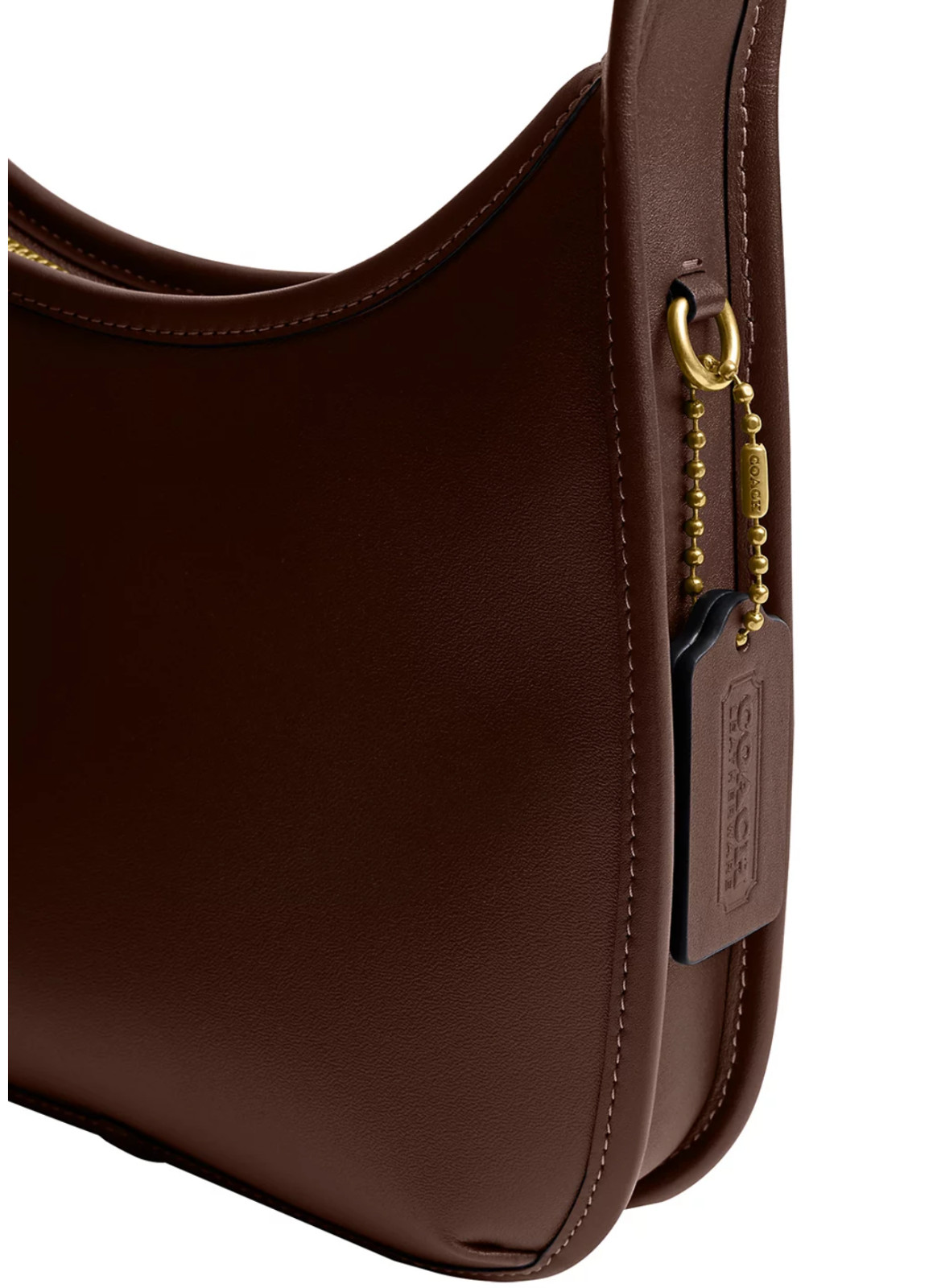 Coach ORIGINALS 90s Ergo Design Maple Glovetanned Leather Shoulder CURVE ZIP BAG