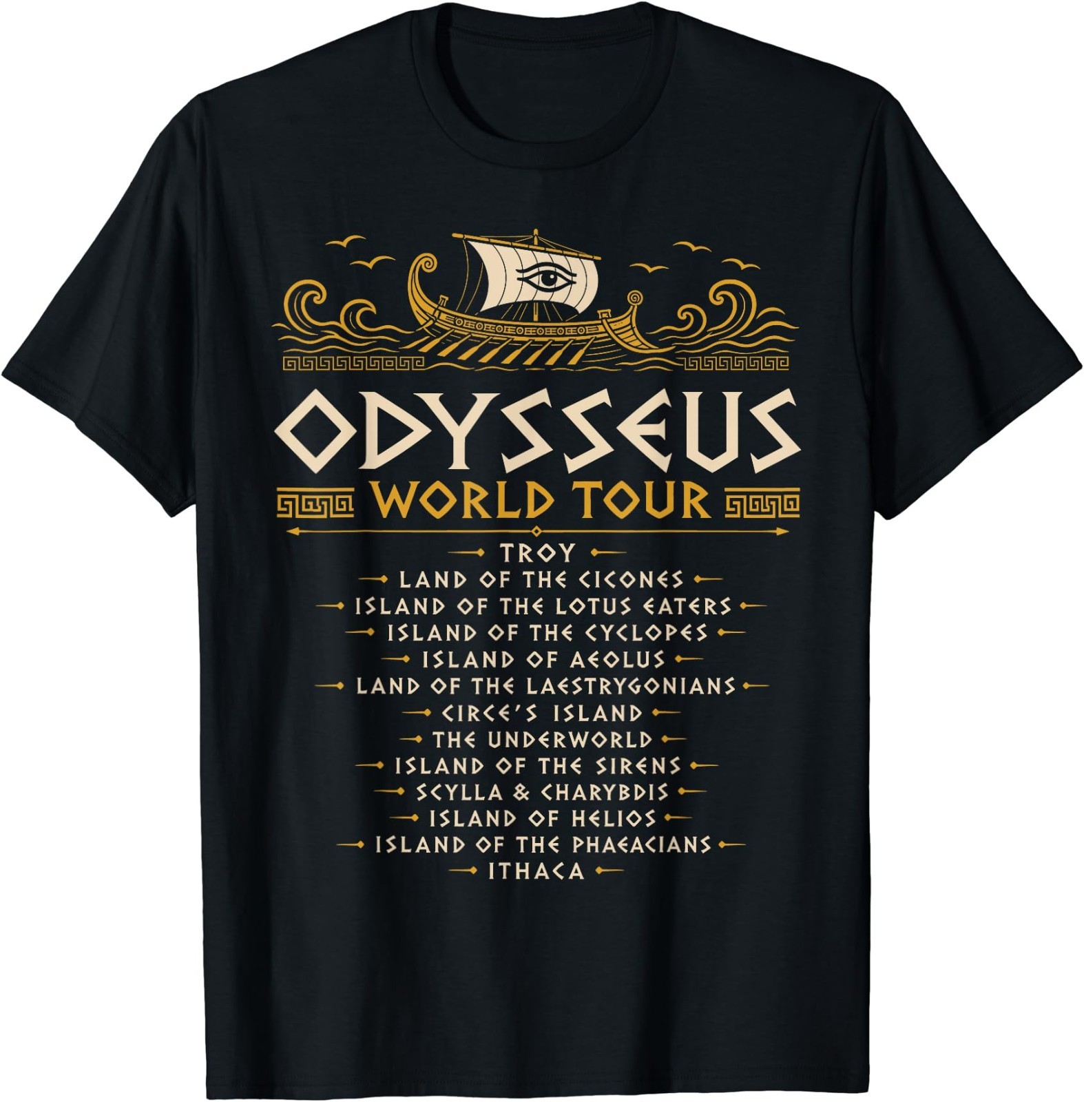 Greek Mythology Odysseus World Tour Ancient Greece History T-Shirt