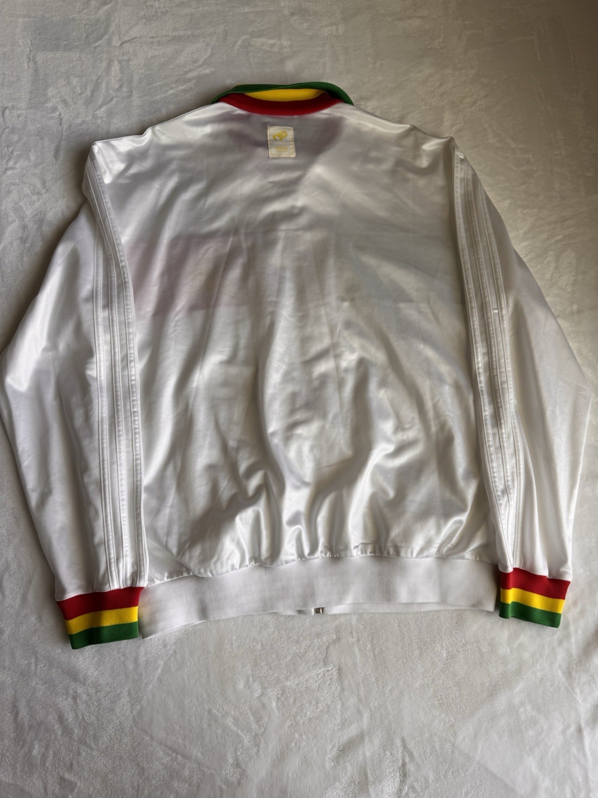 Adidas Chile 62 Men’s Track Jacket Large White Rasta Reggae Tri Color Full Zip
