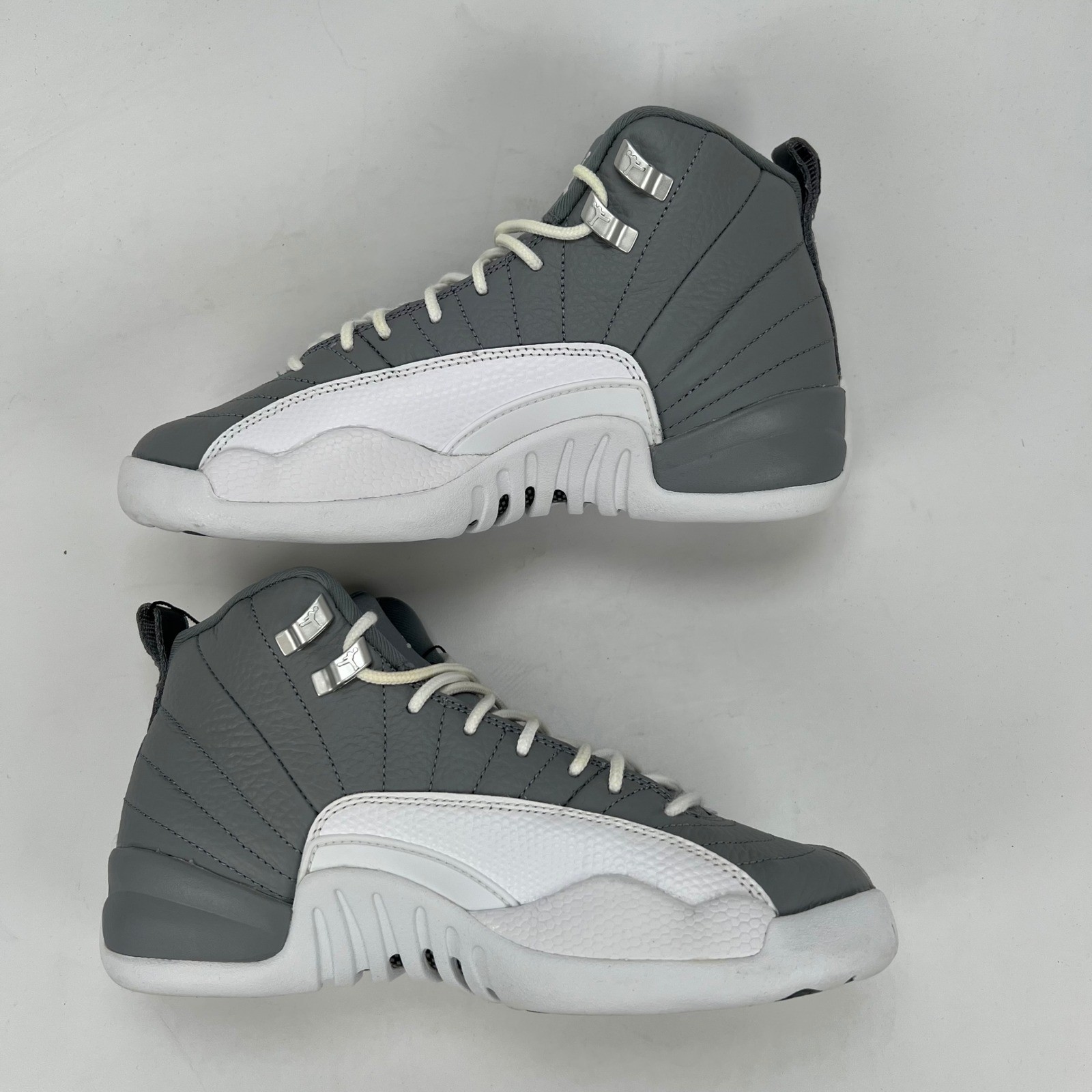 Jordan 12 Retro GS Stealth Grey White 153265-015 Mens 5Y Kids Sneakers