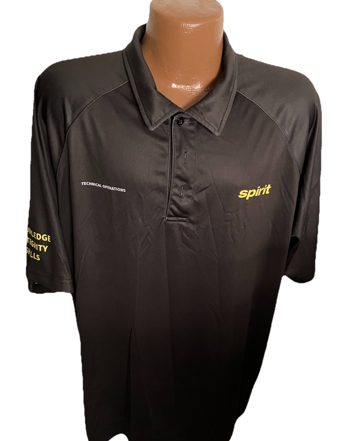 Spirit Airlines Employee Double Sided Competition Polo Shirt Black Size 2X