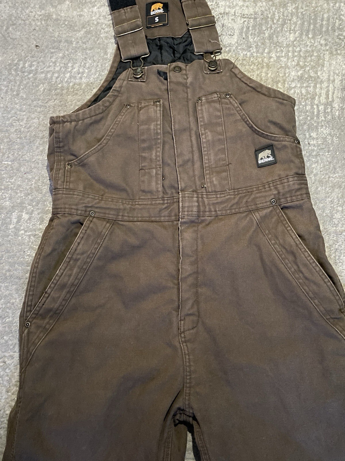 Berne Insulated Work Bib Overalls Coveralls Jumpsuit Brown Unisex Size S