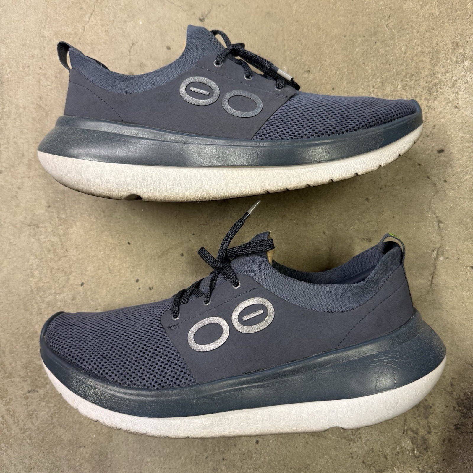 OOFOS OOmy Stride Shoes Mens 10 Moroccan Blue Mesh Low Top Sneakers Comfort Foam